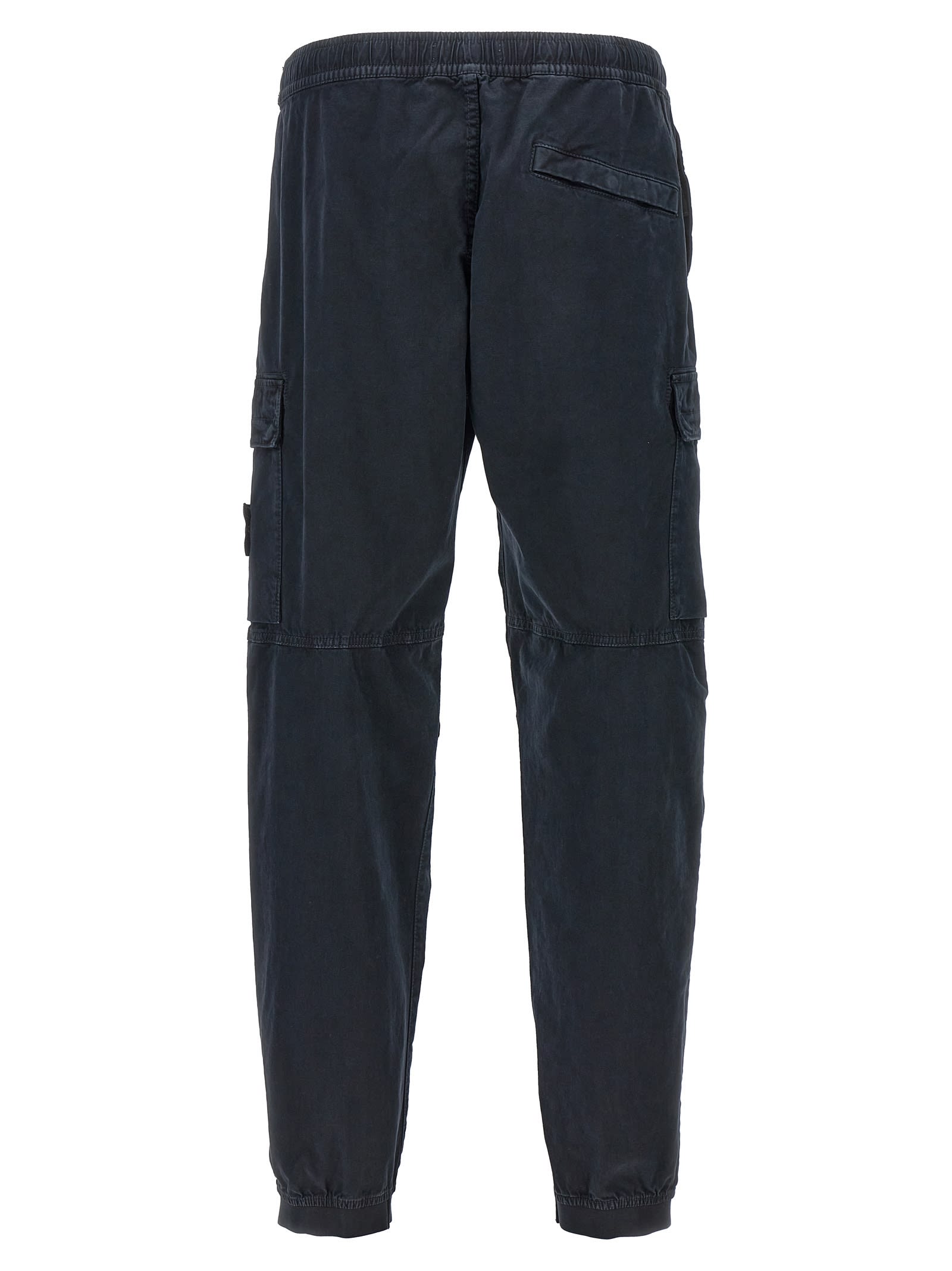 Shop Stone Island Logo Patch Cargo Pants In Blue