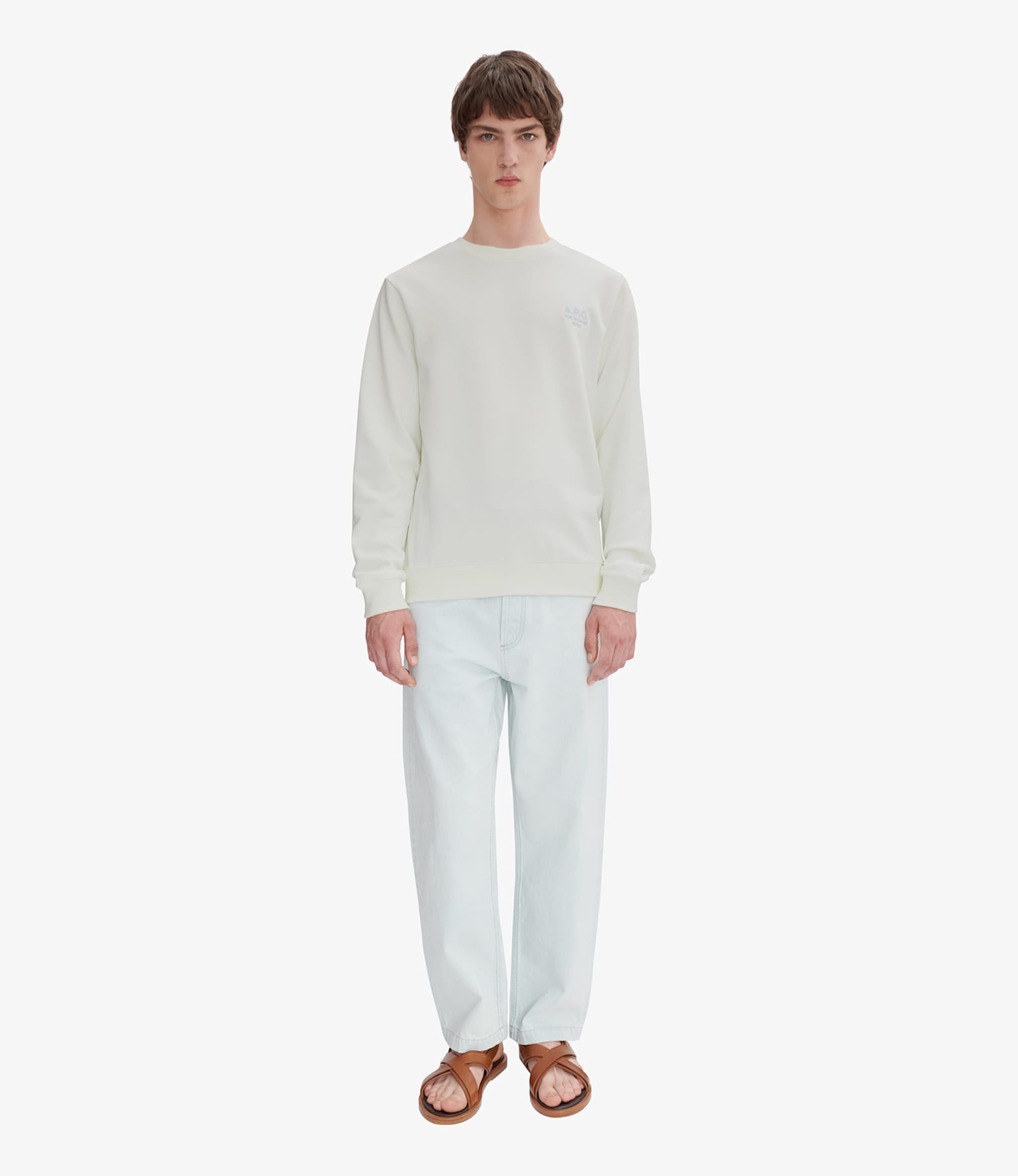 Apc Sweat Standard Rue Madame Gots In Ali Blanc Bleu Ciel