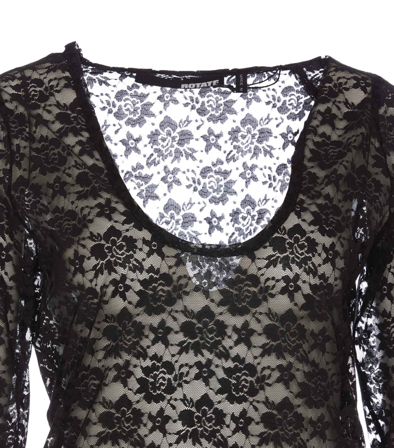 Shop Rotate Birger Christensen Lace Off Long Sleeves Body In Black