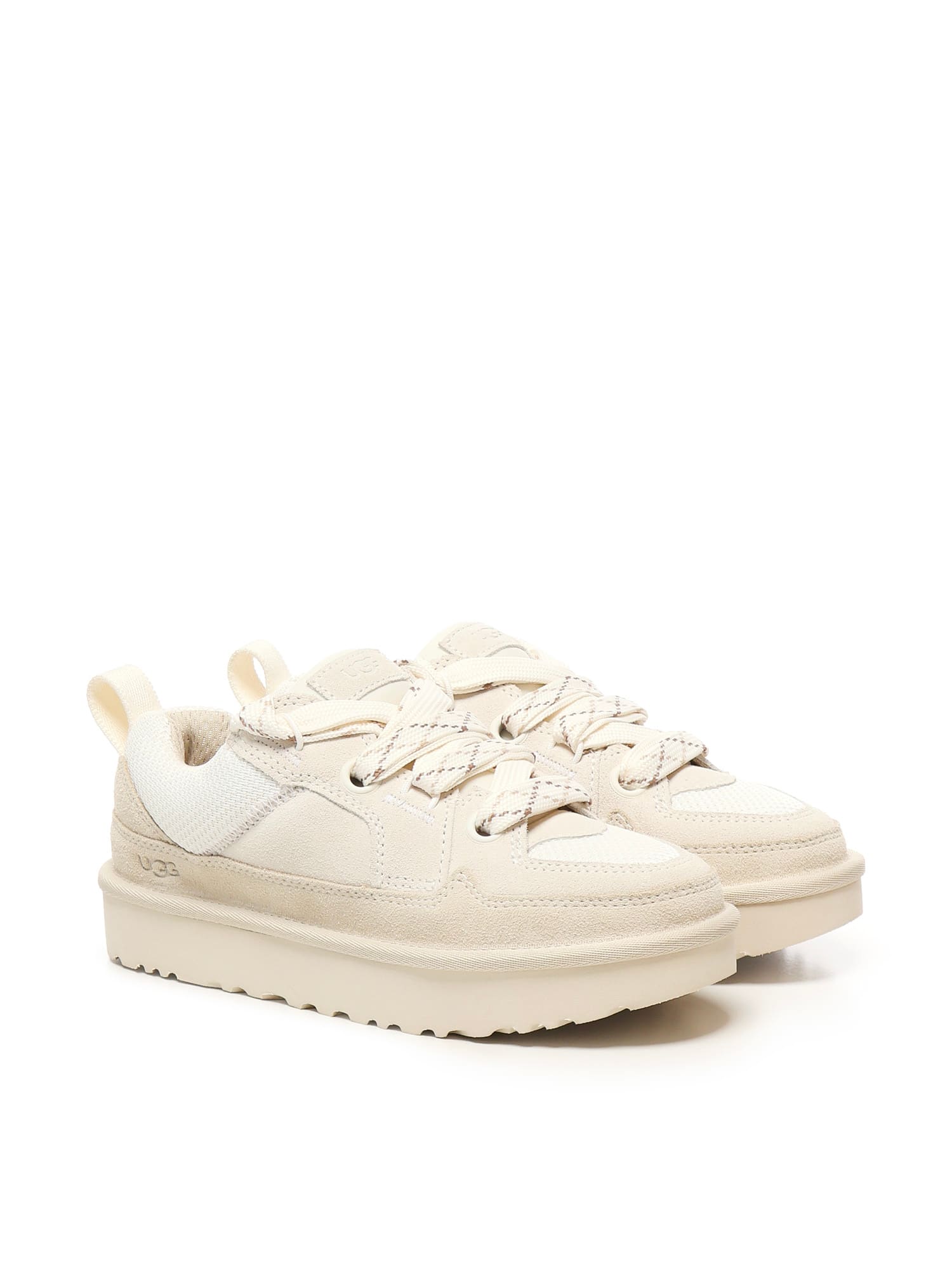 Ugg Lo Lowmel Mesh And Suede Sneakers Shoes In Neutral
