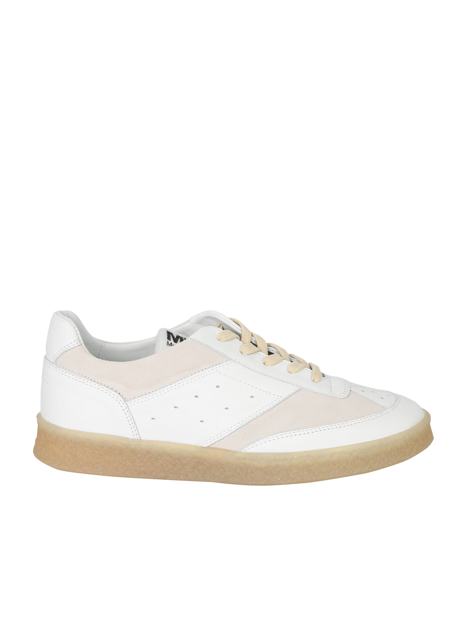 Shop Mm6 Maison Margiela Lace Up Sneakers In White