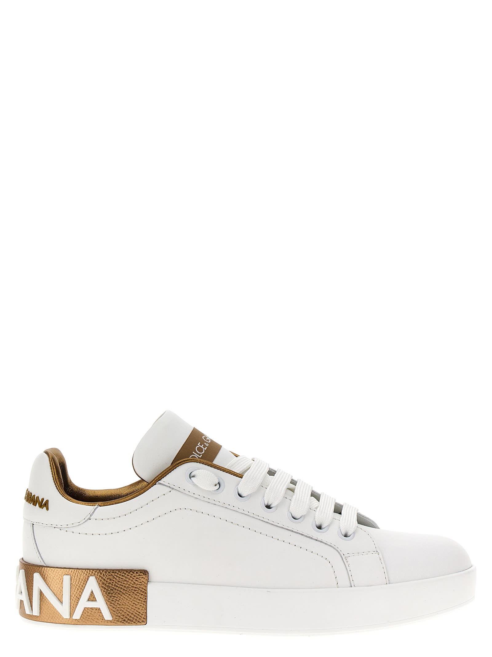 Shop Dolce & Gabbana Portofino Sneakers In Gold