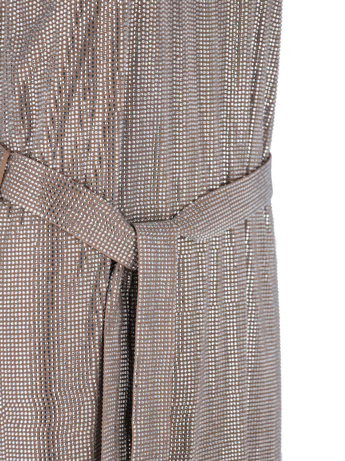 Giuseppe Di Morabito Metallic Scoop Neck Sleeveless Dress In Brown