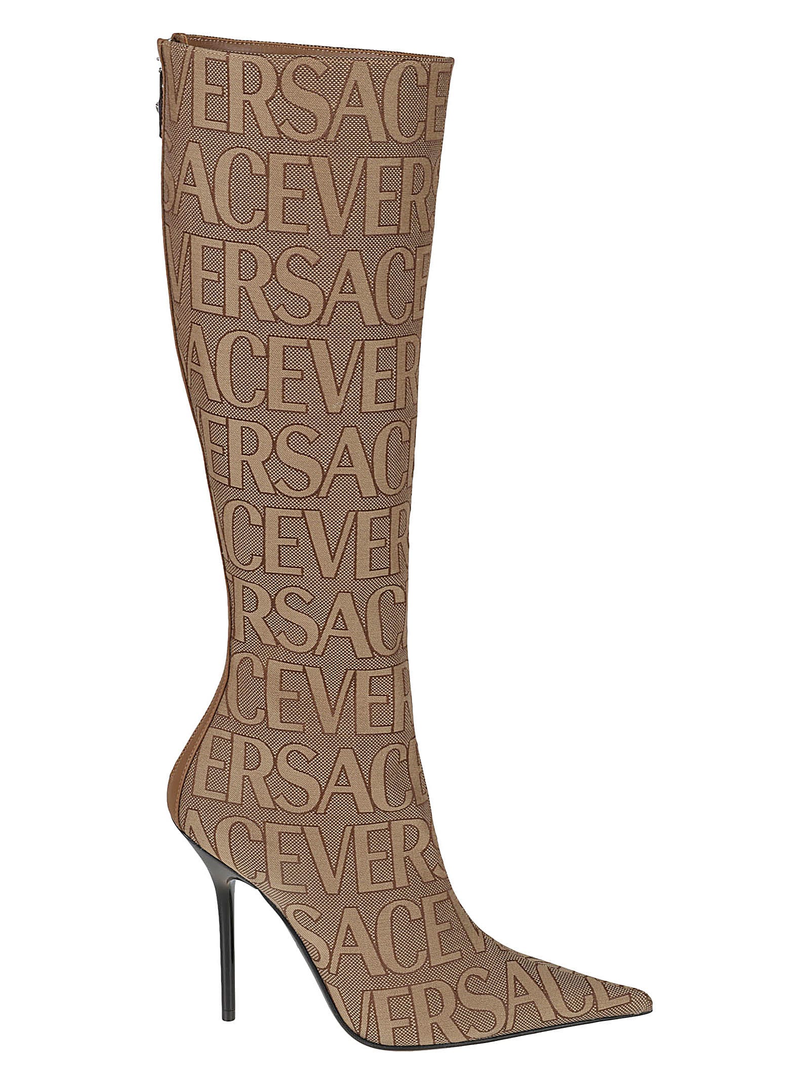 Versace All-over Logo Zipped Boots