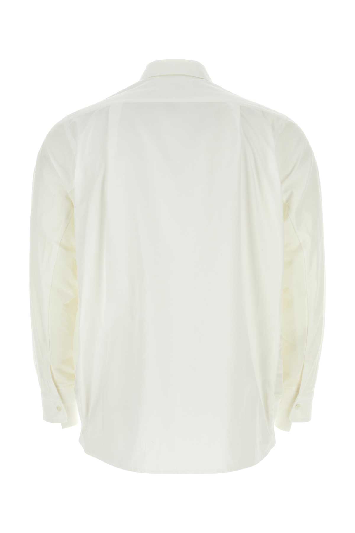Shop Sacai White Poplin Shirt In Offwhite