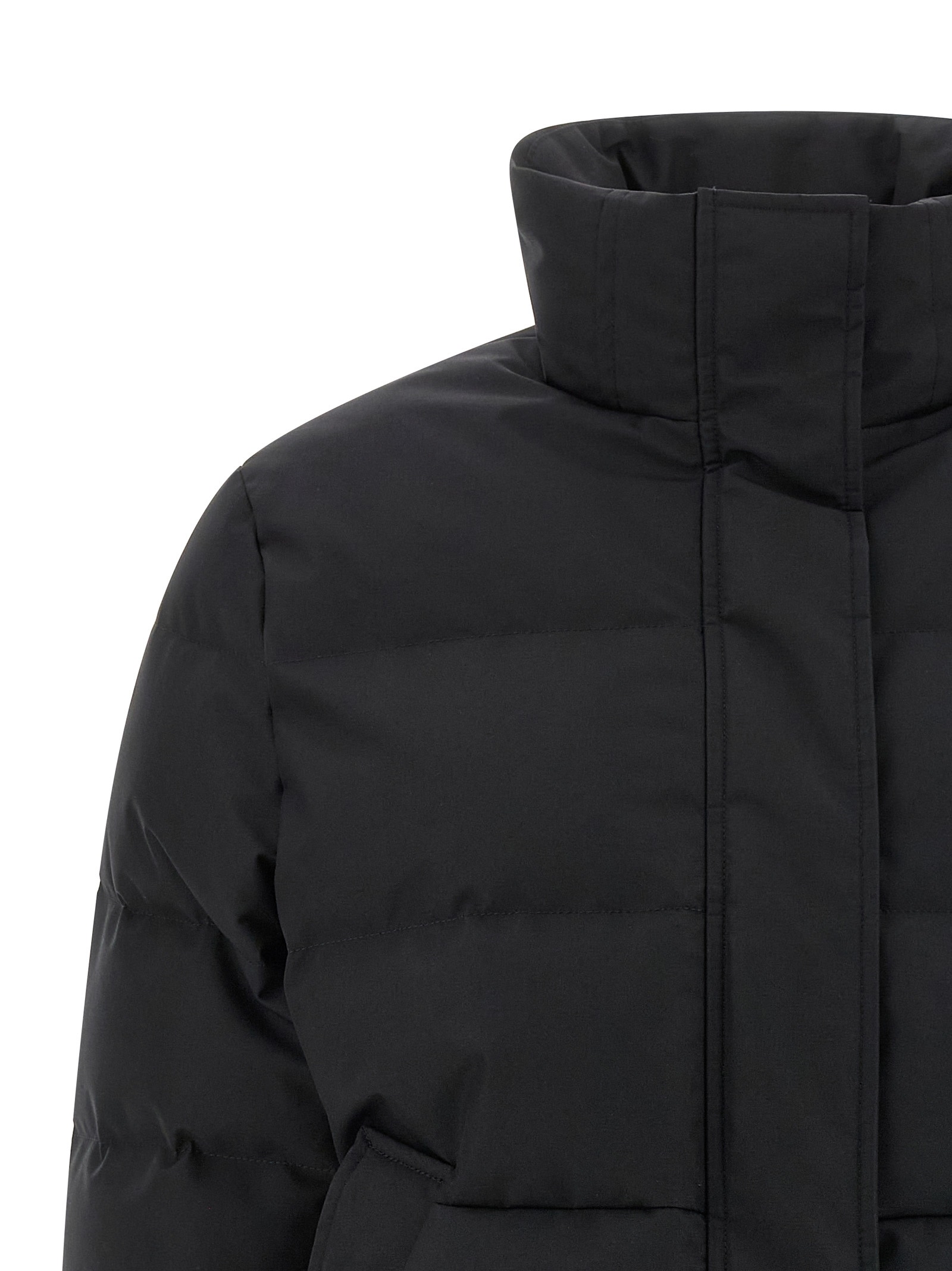 Alexander Mcqueen Cropped Down Jacket Puffer Jackets Black In Black