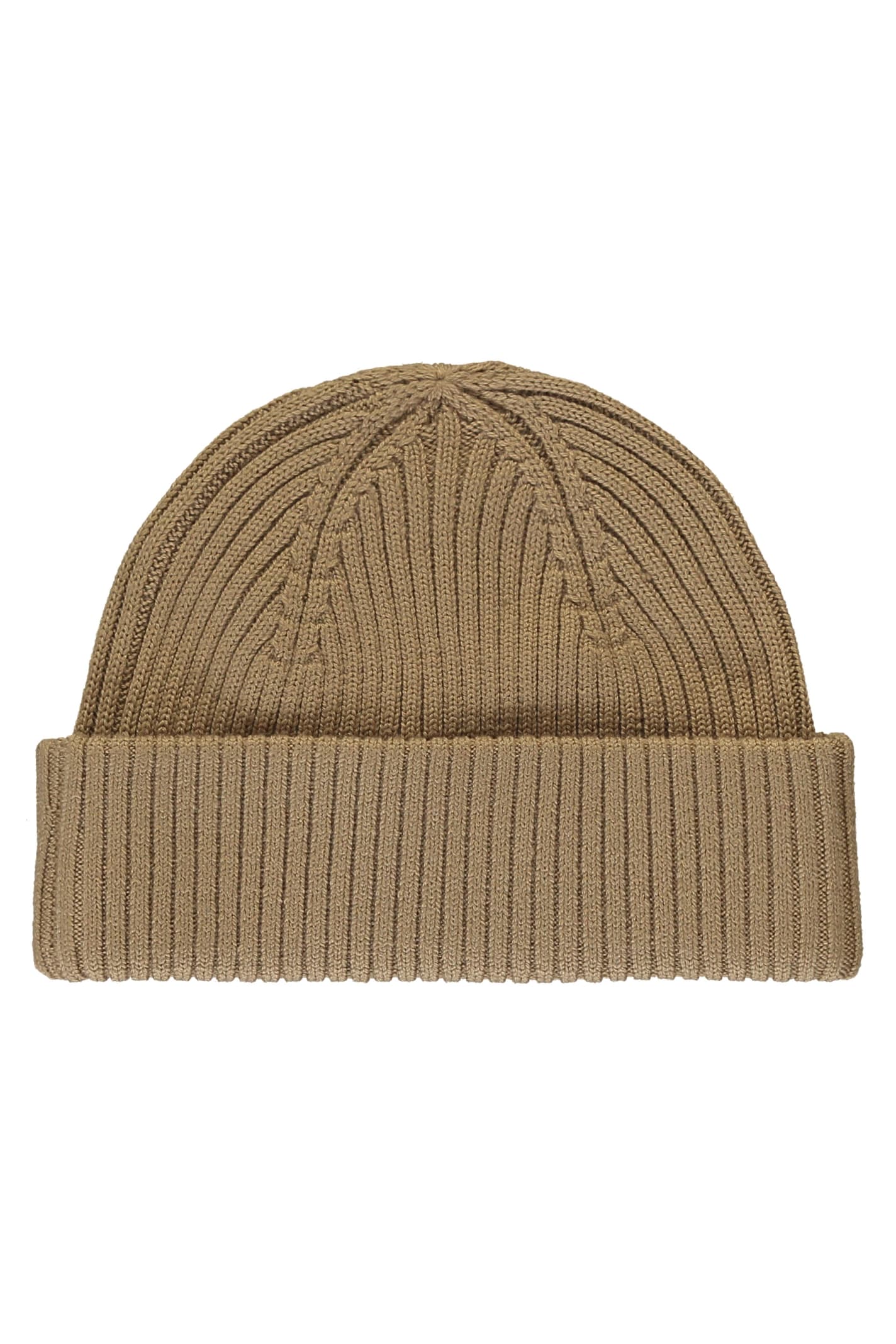 Shop Parajumpers Ribbed Knit Beanie In Beige