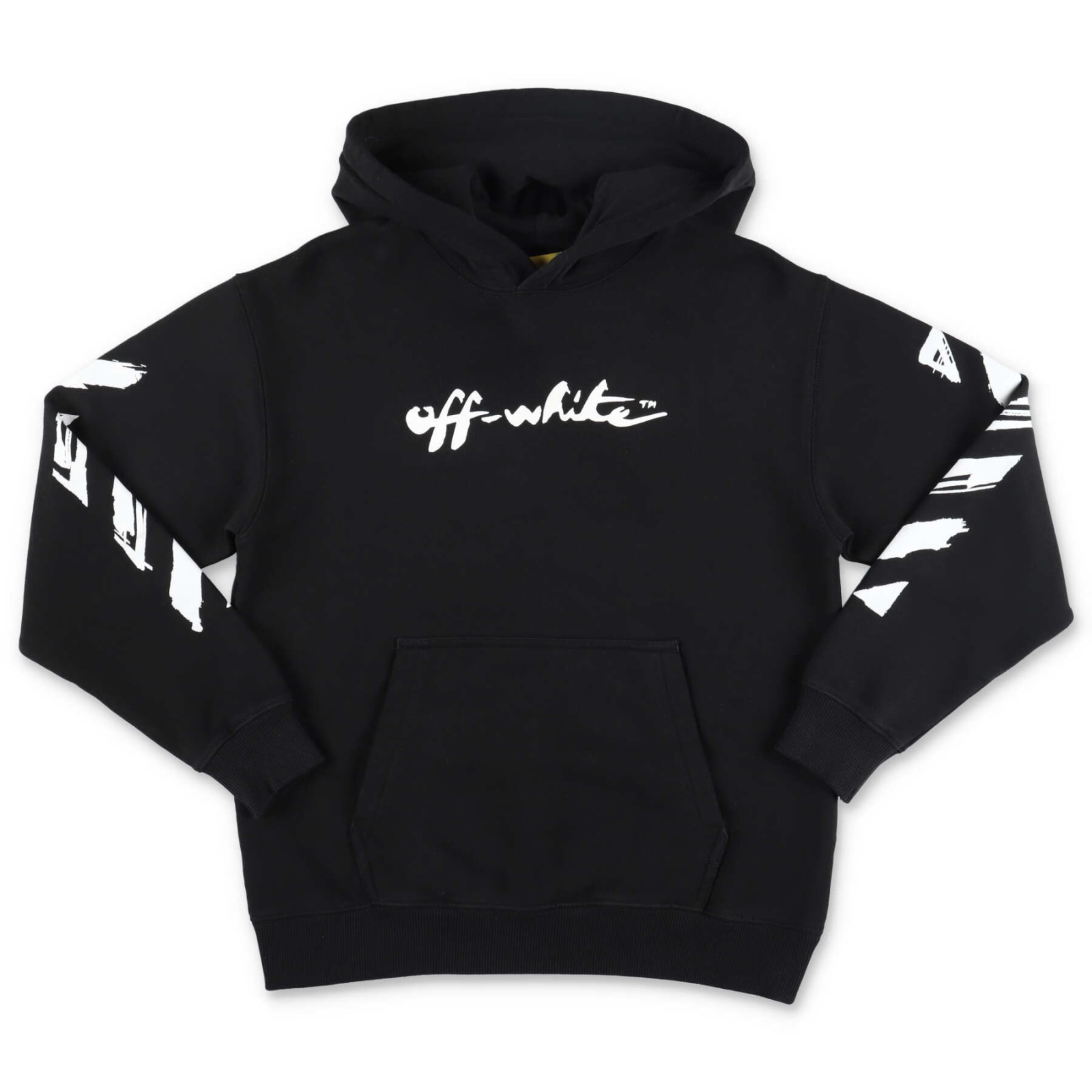 Off-White Off White Felpa Nera In Cotone Con Cappuccio