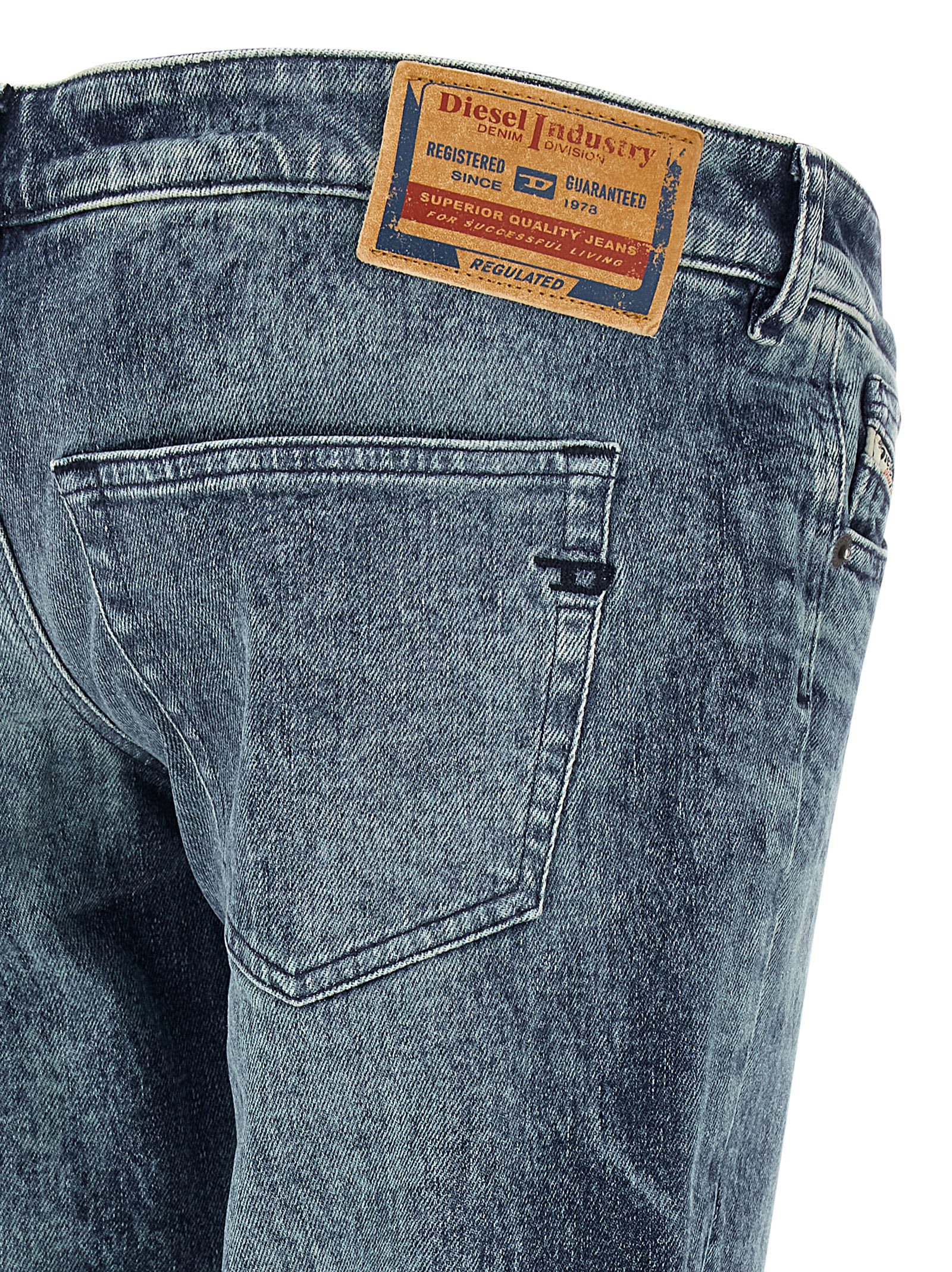 Diesel Waistband Jeans With Pockets And Loops In Blue