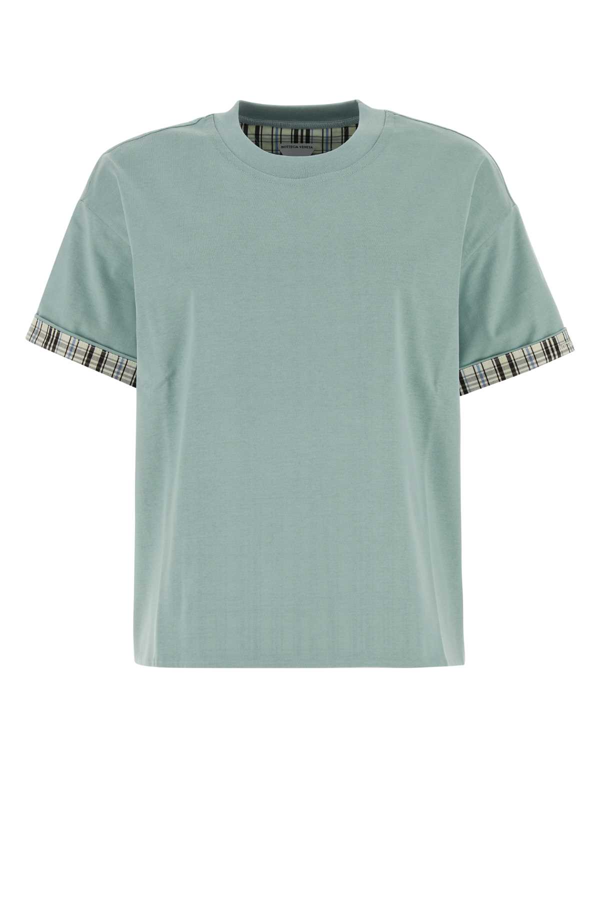 Shop Bottega Veneta Powder Blue Cotton T-shirt In Steelbluechalkfond