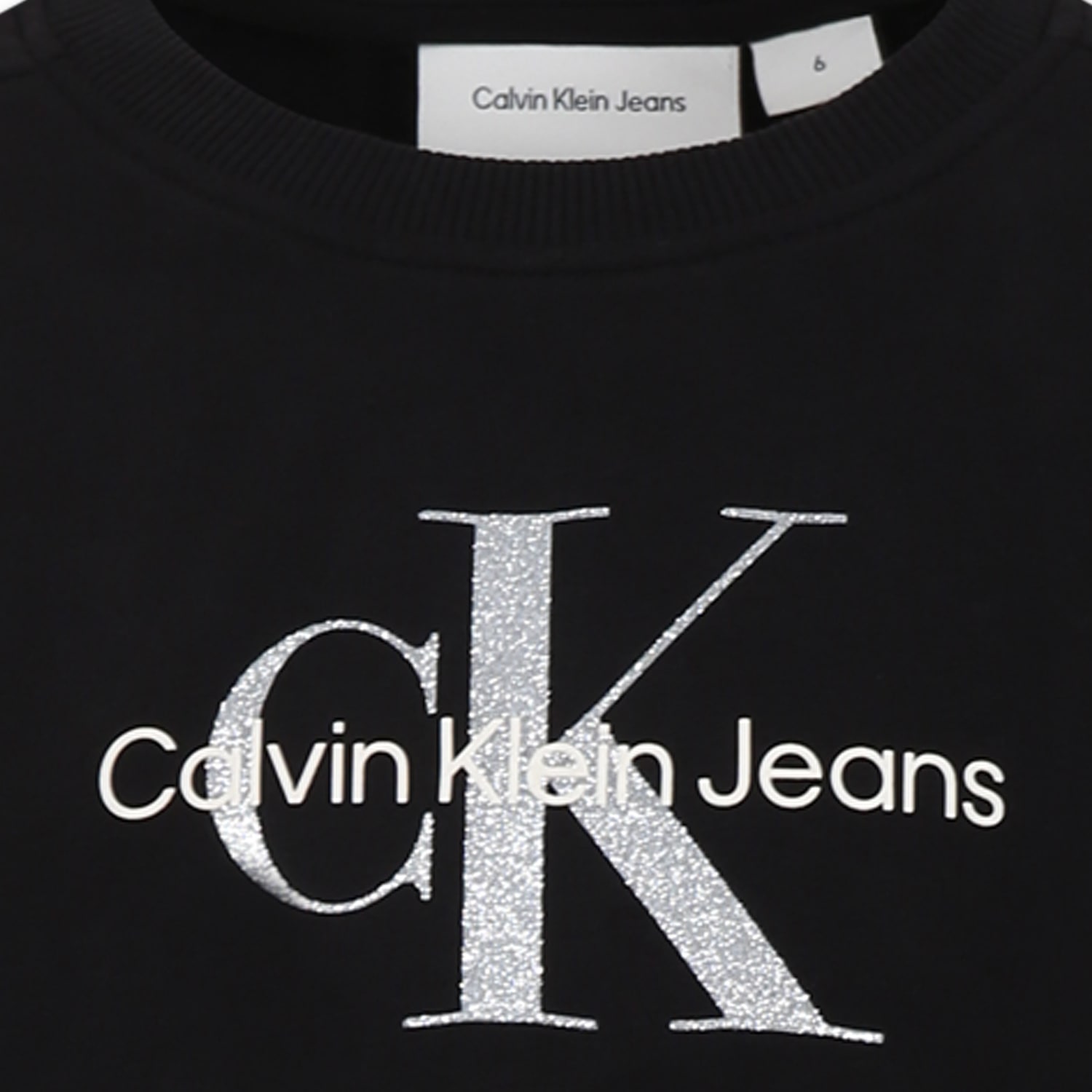 Calvin Klein Black Dress For Girl With Logo In Black