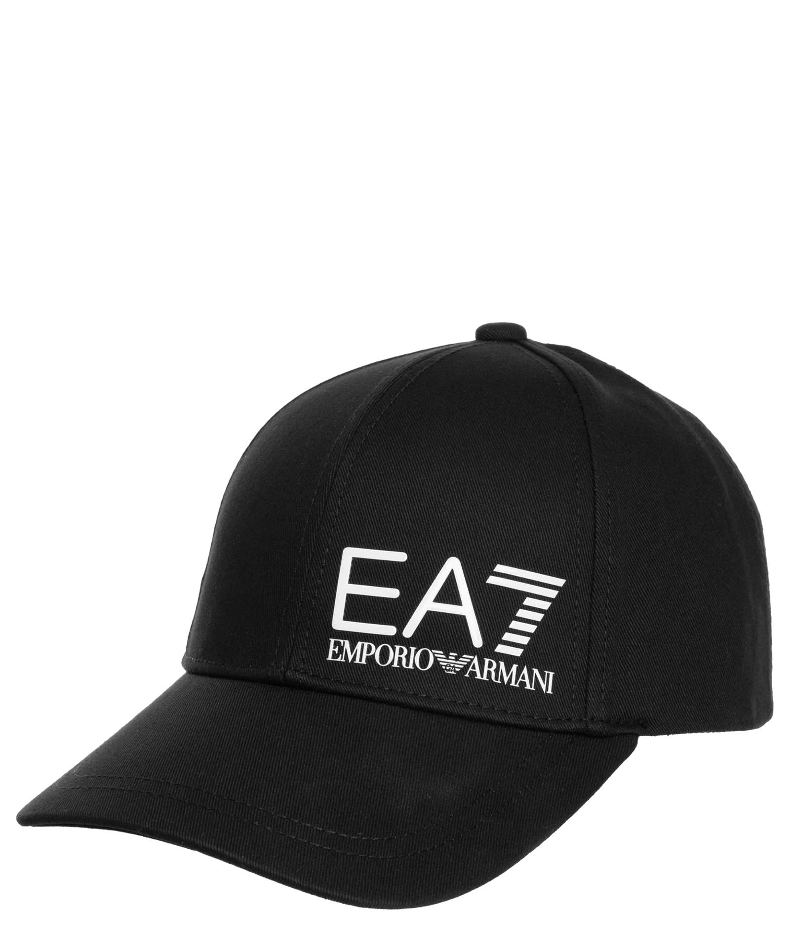 Ea7 Baseball Cap In Black - White