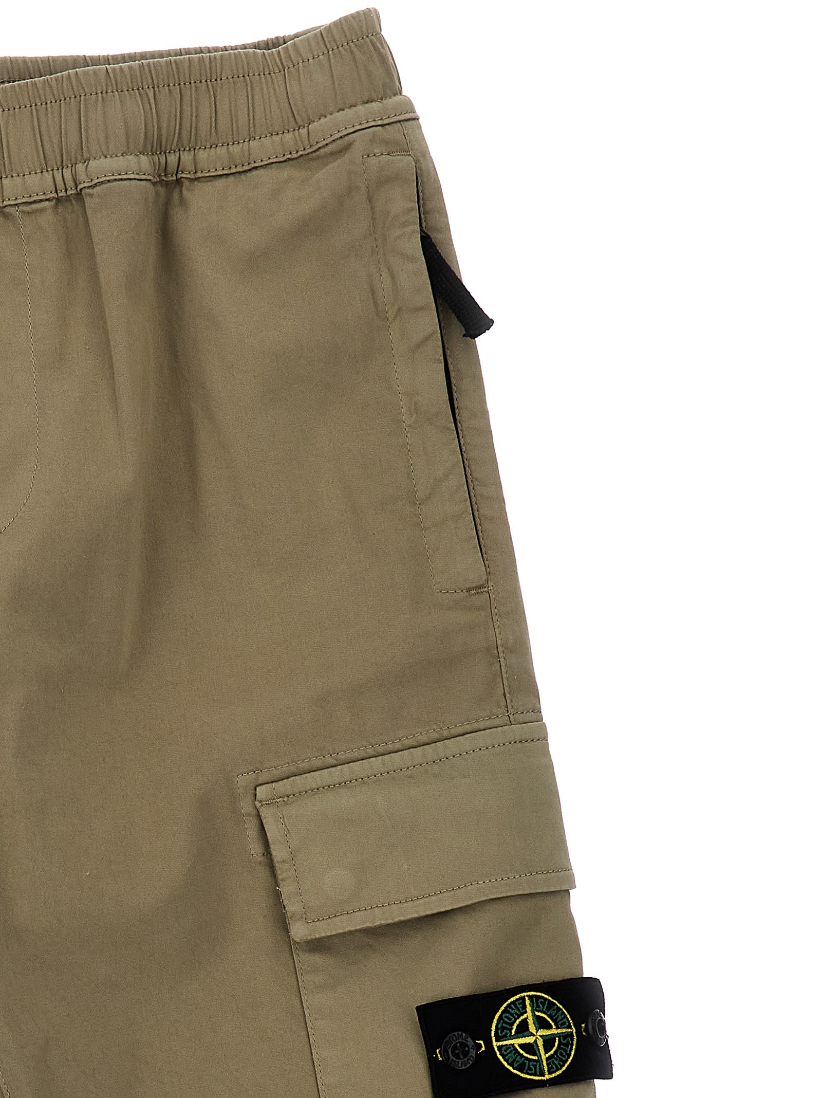 Stone Island Compass-patch Shorts In Beige