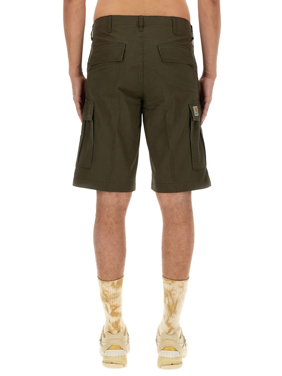 Shop Carhartt Cotton Bermuda Shorts In Green