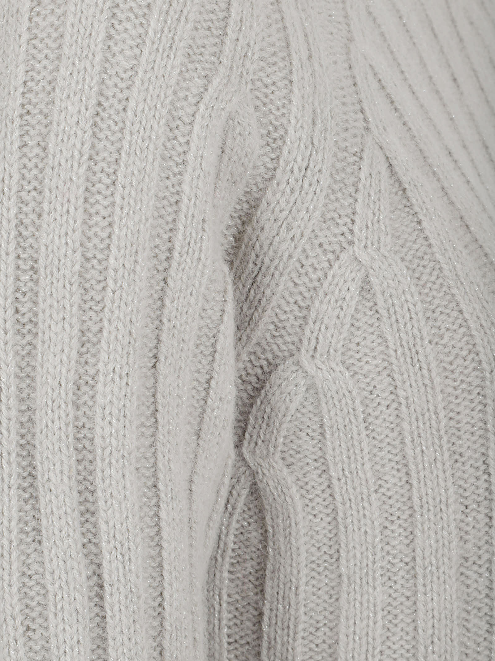 Peserico High Neck Long Sleeve Knit Sweater In Neutral