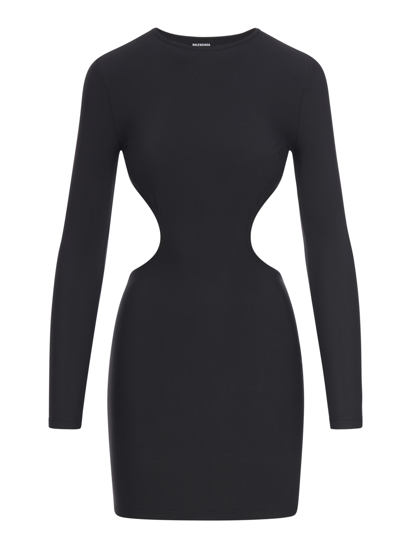 Shop Balenciaga Cut Out Mini Dress Light Peachy Jersey In Black