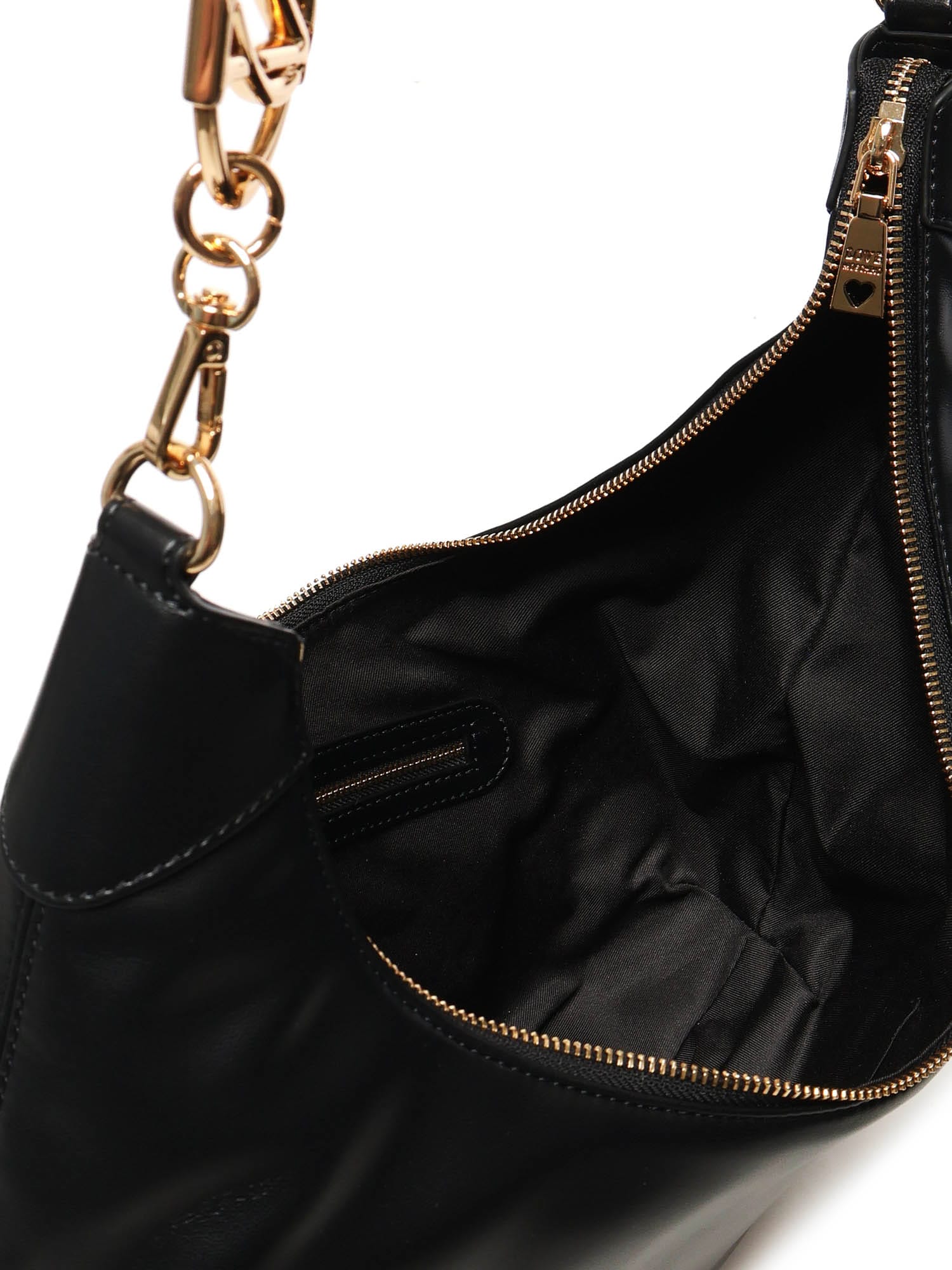 Love Moschino Asymmetrical Hobo Bag In Black