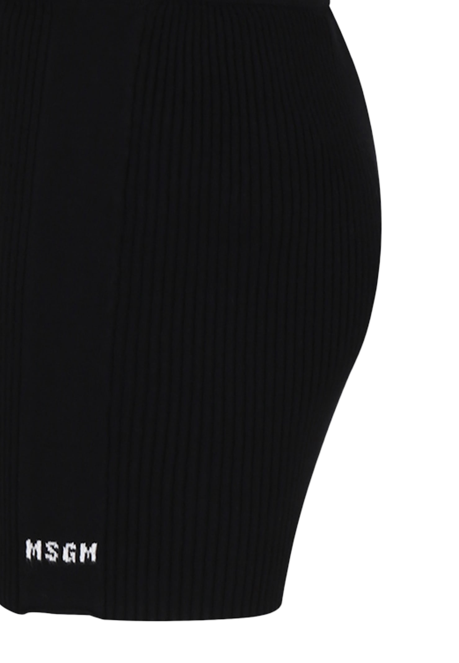 Msgm Black Skirt For Girl With Logo In Black