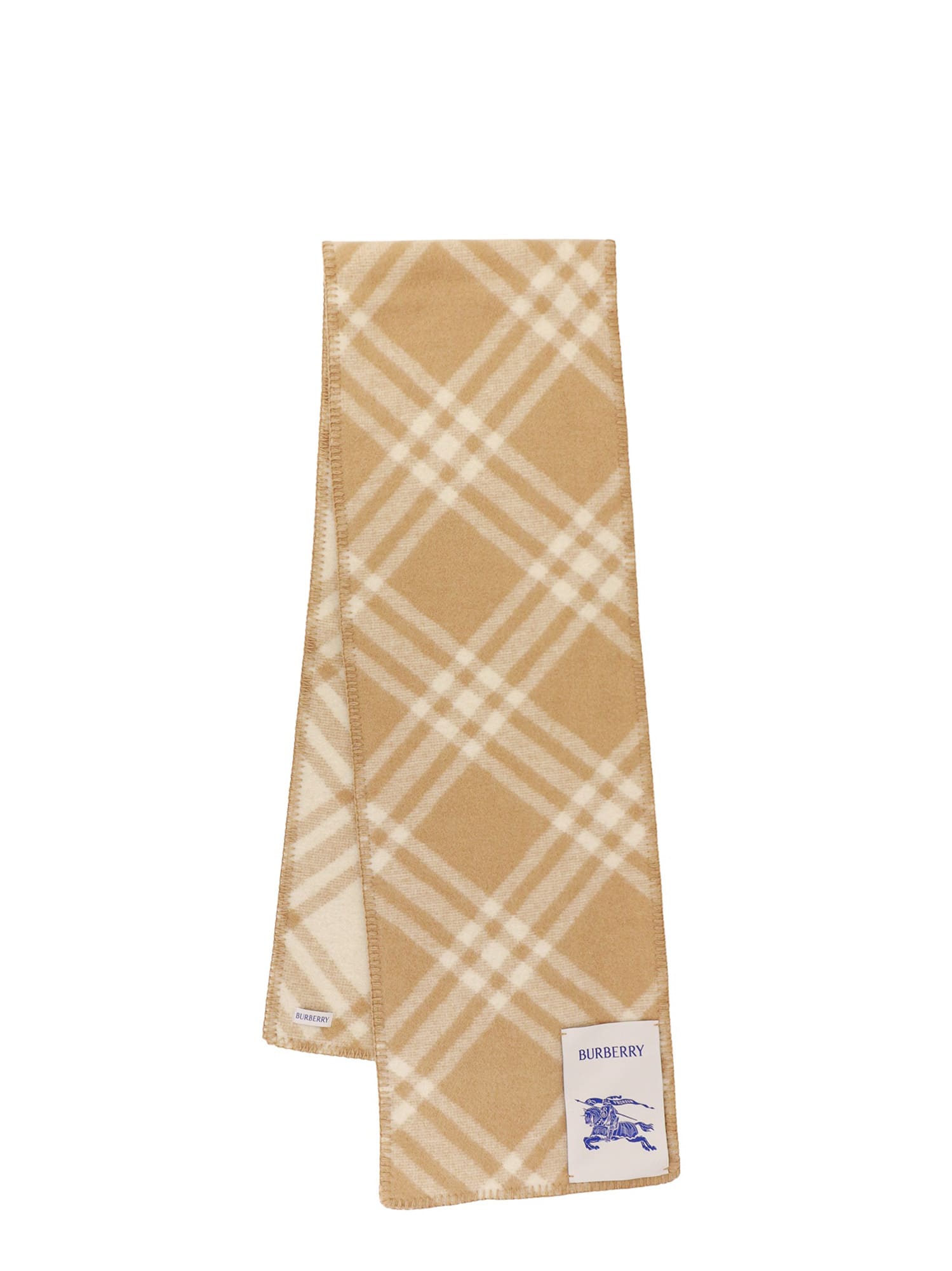 Archive Beige Wool Scarf With Vintage Check Pattern