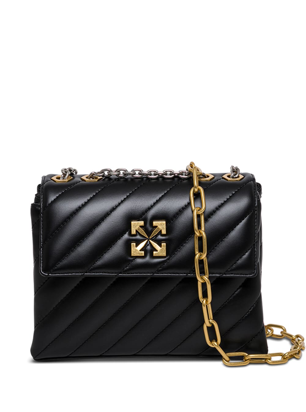 Off-white Jackhammer 24 Quilted Leather Crossbody Bag In Black
