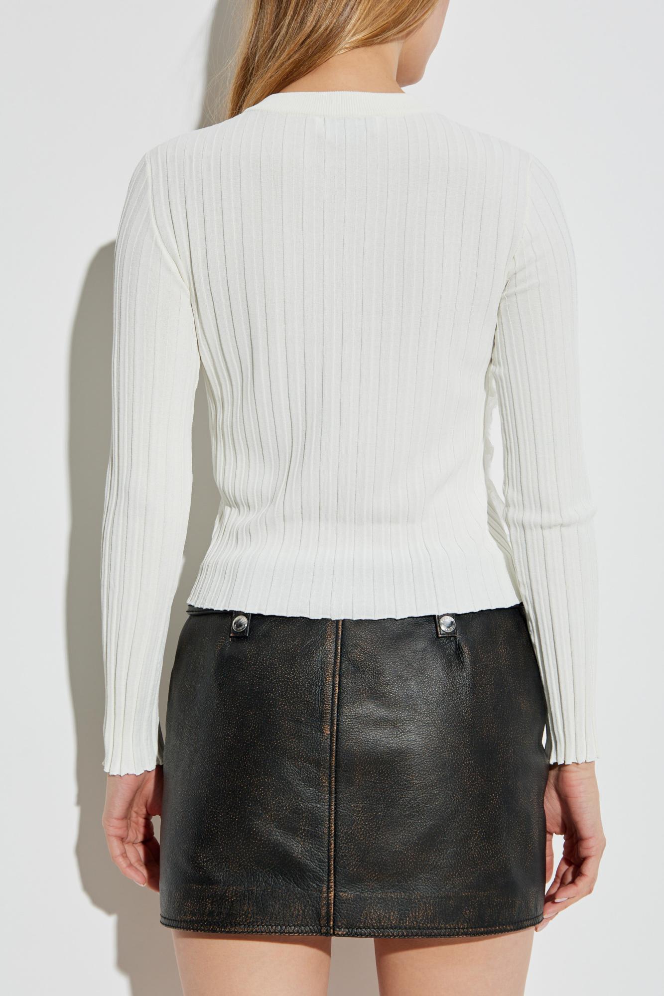 Alexander Mcqueen Ribbed-knit Asymmetric Top