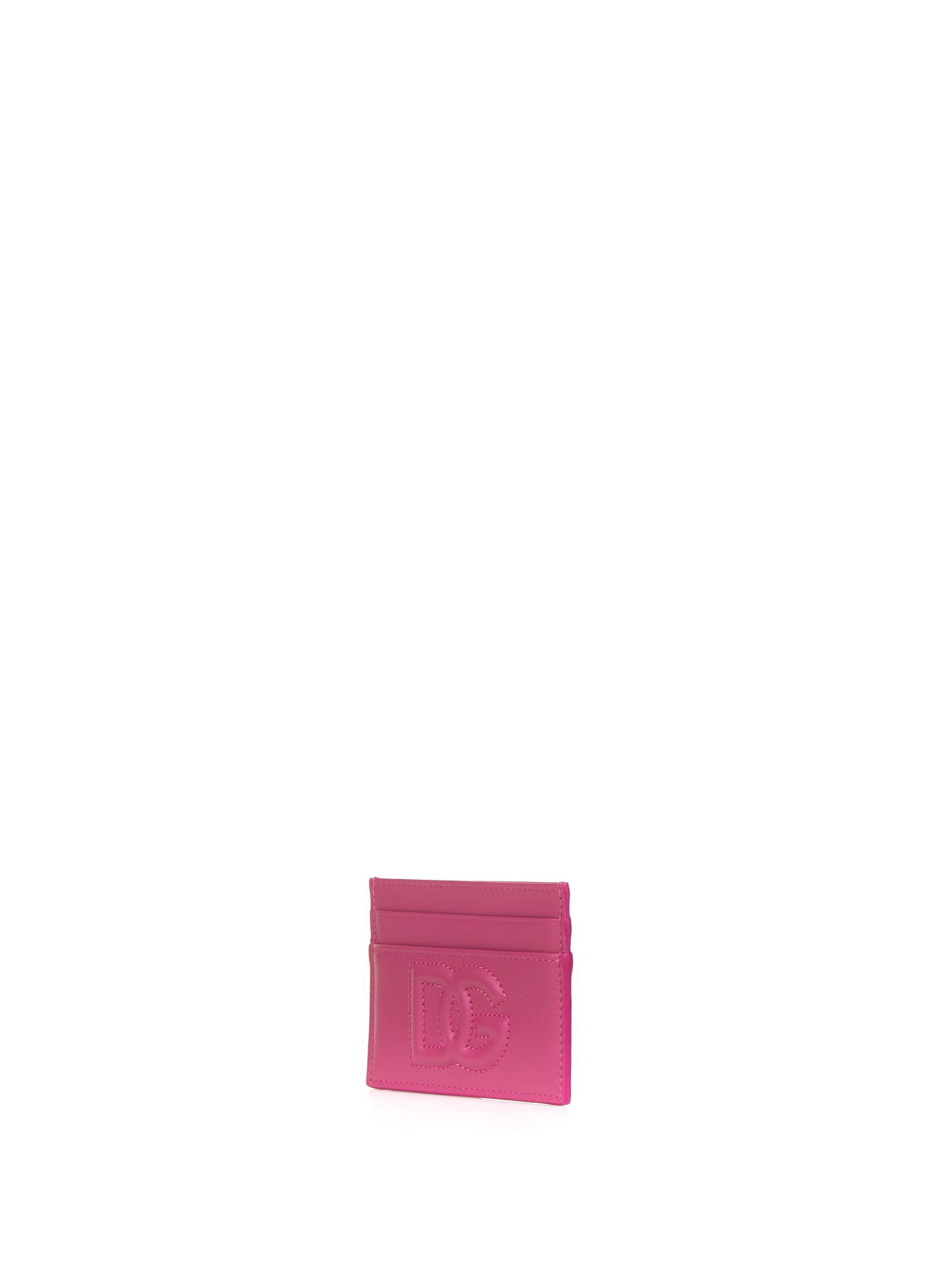 Shop Dolce & Gabbana Fuchsia Card Holder With Logo In Glicine