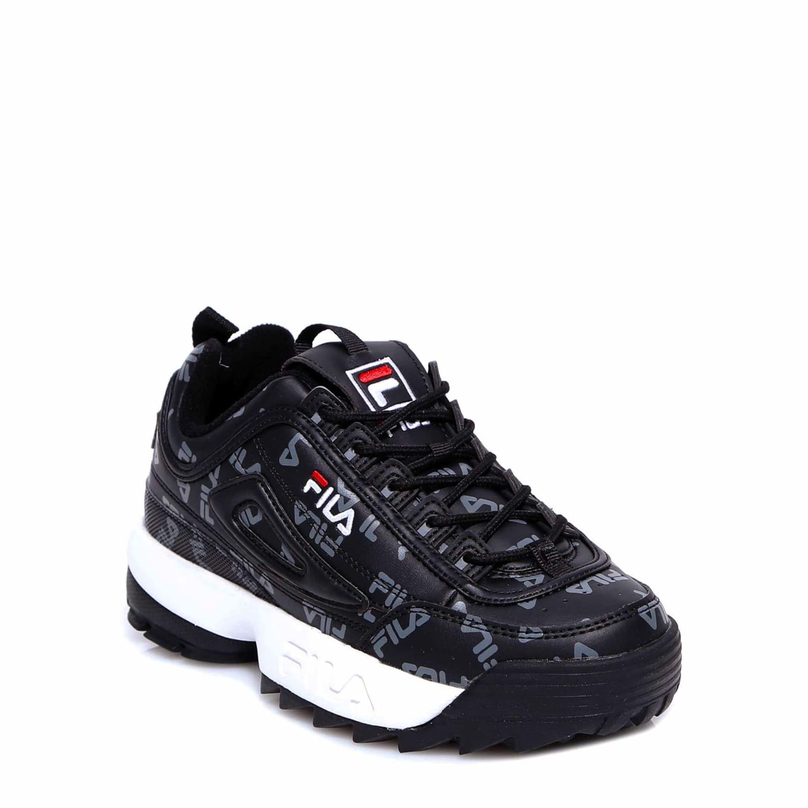 black patent fila disruptor