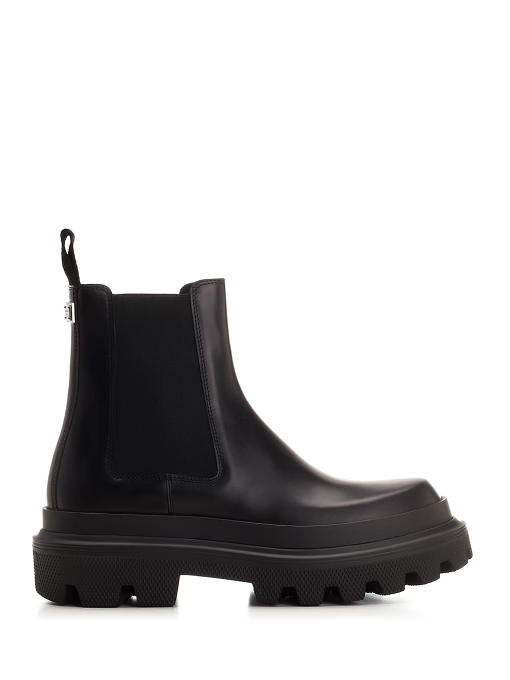 Dolce & Gabbana Brushed Leather Ankle Boot In Nero
