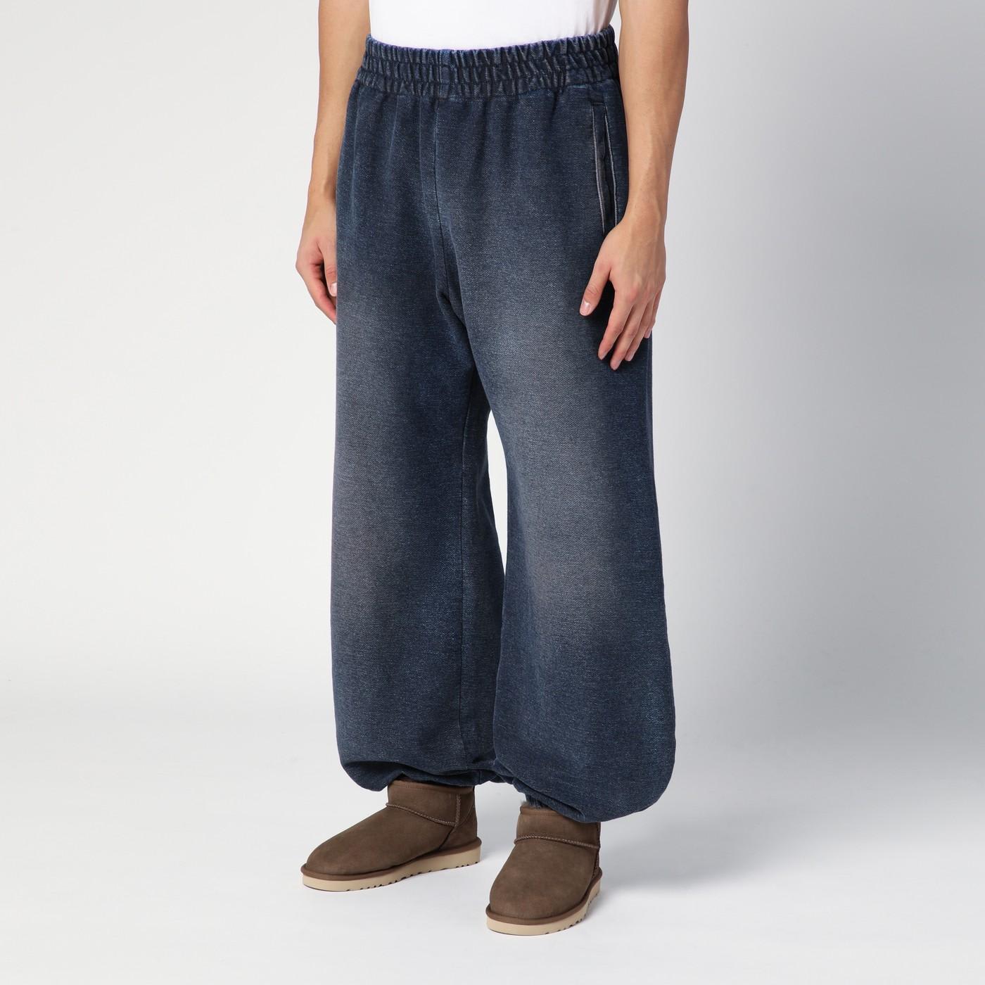 Shop Palm Angels Black Washed Cotton Wide Trousers In Black Black