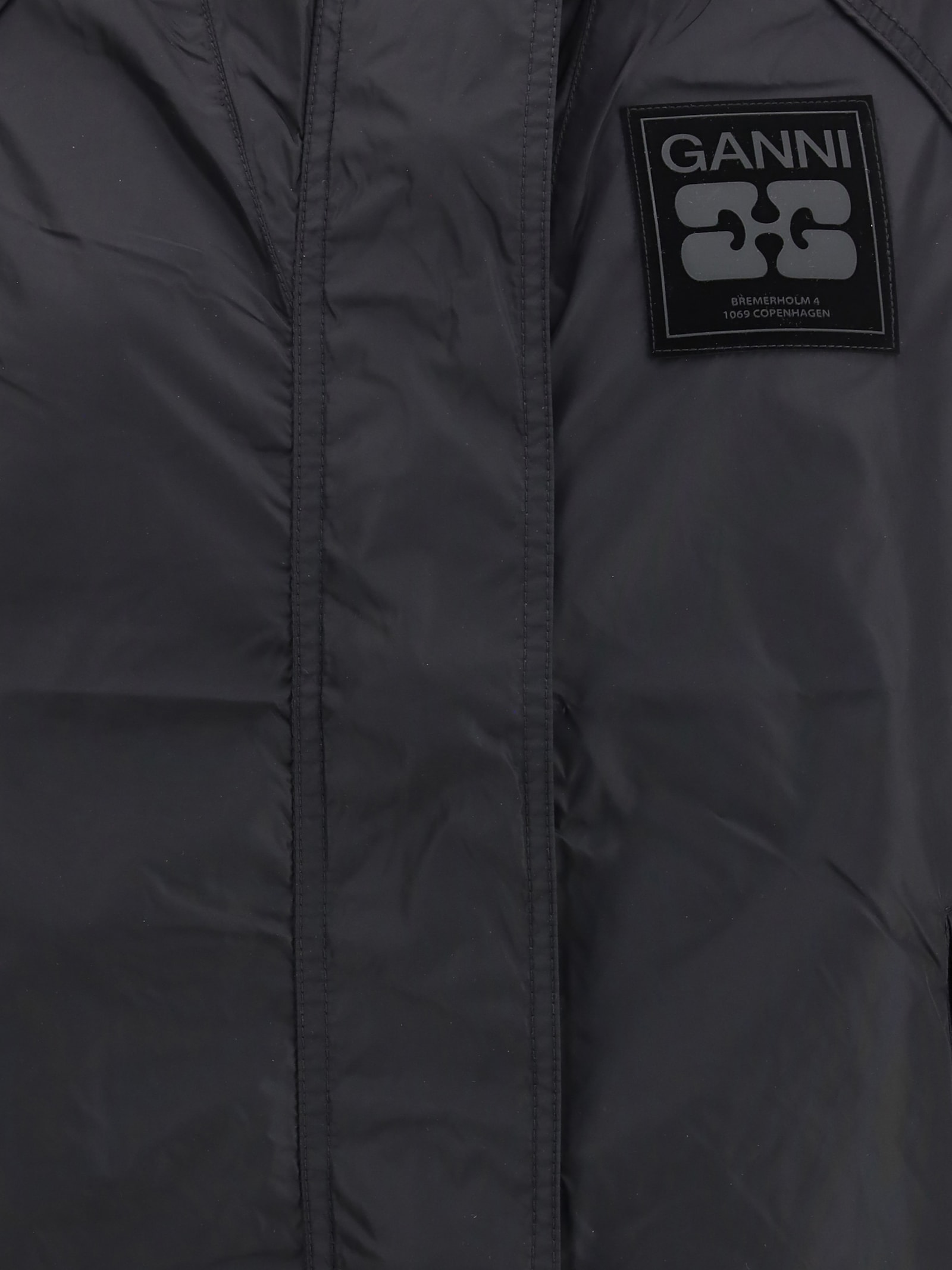 Ganni Women Recycled Nylon Jacket In Black
