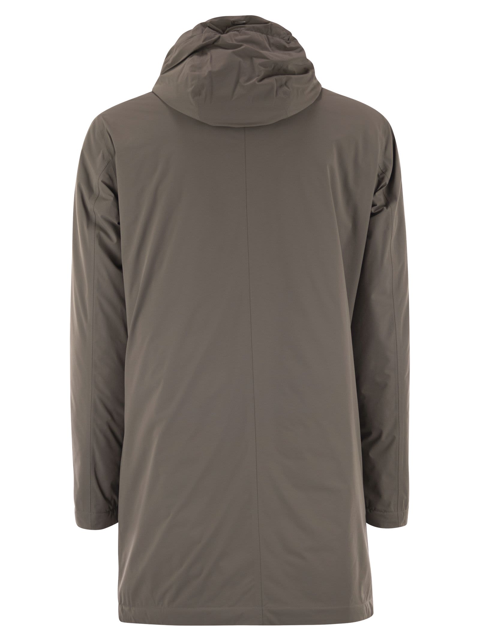 Herno Men Long Nylon Jacket In Gray