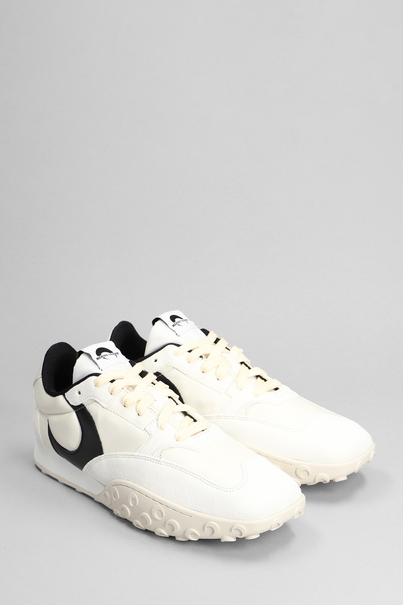 Shop Marine Serre Ms Rise 22 Sneakers In White Leather