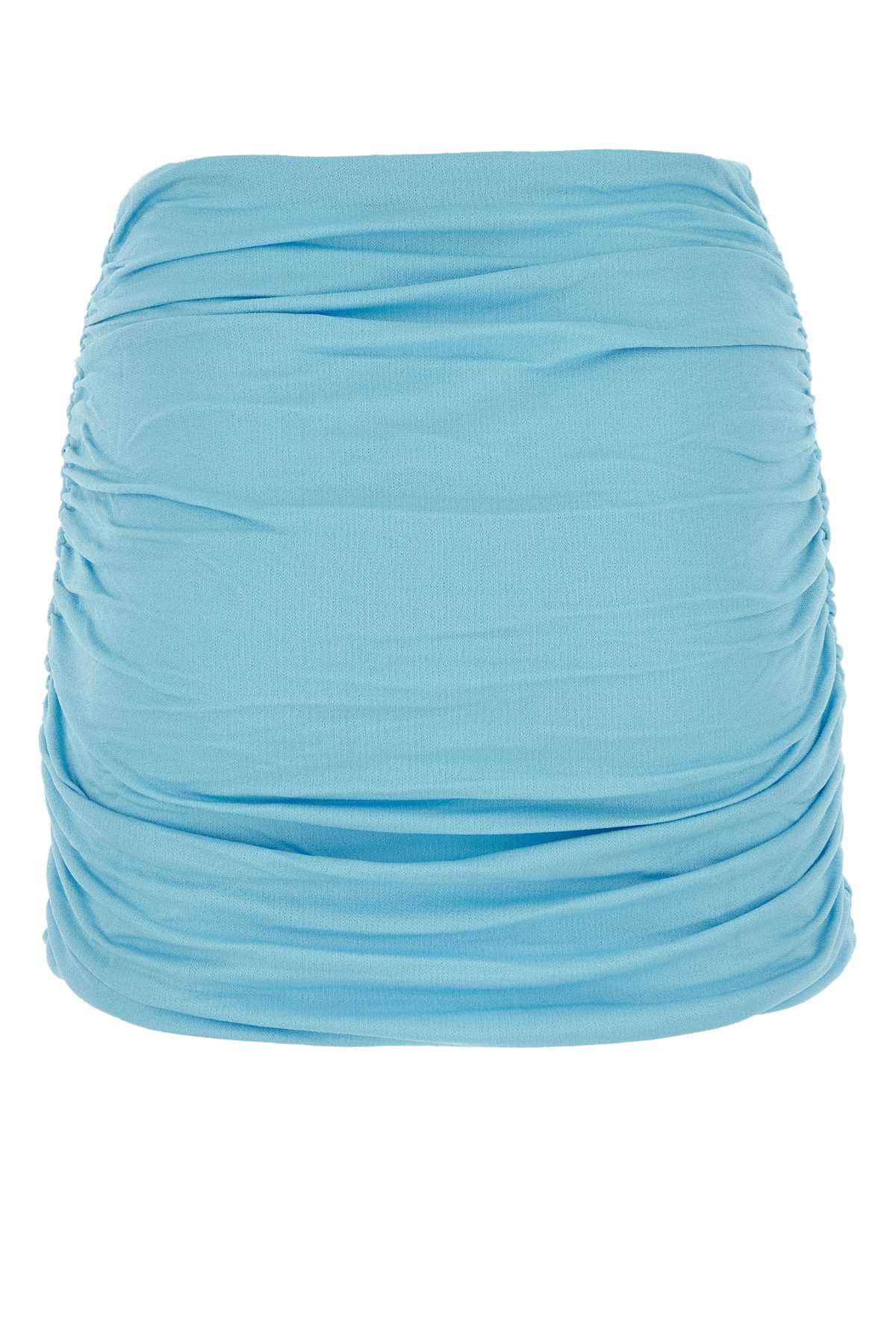 Shop Tory Burch Light-blue Crepe Mini Skirt In Bluebliss