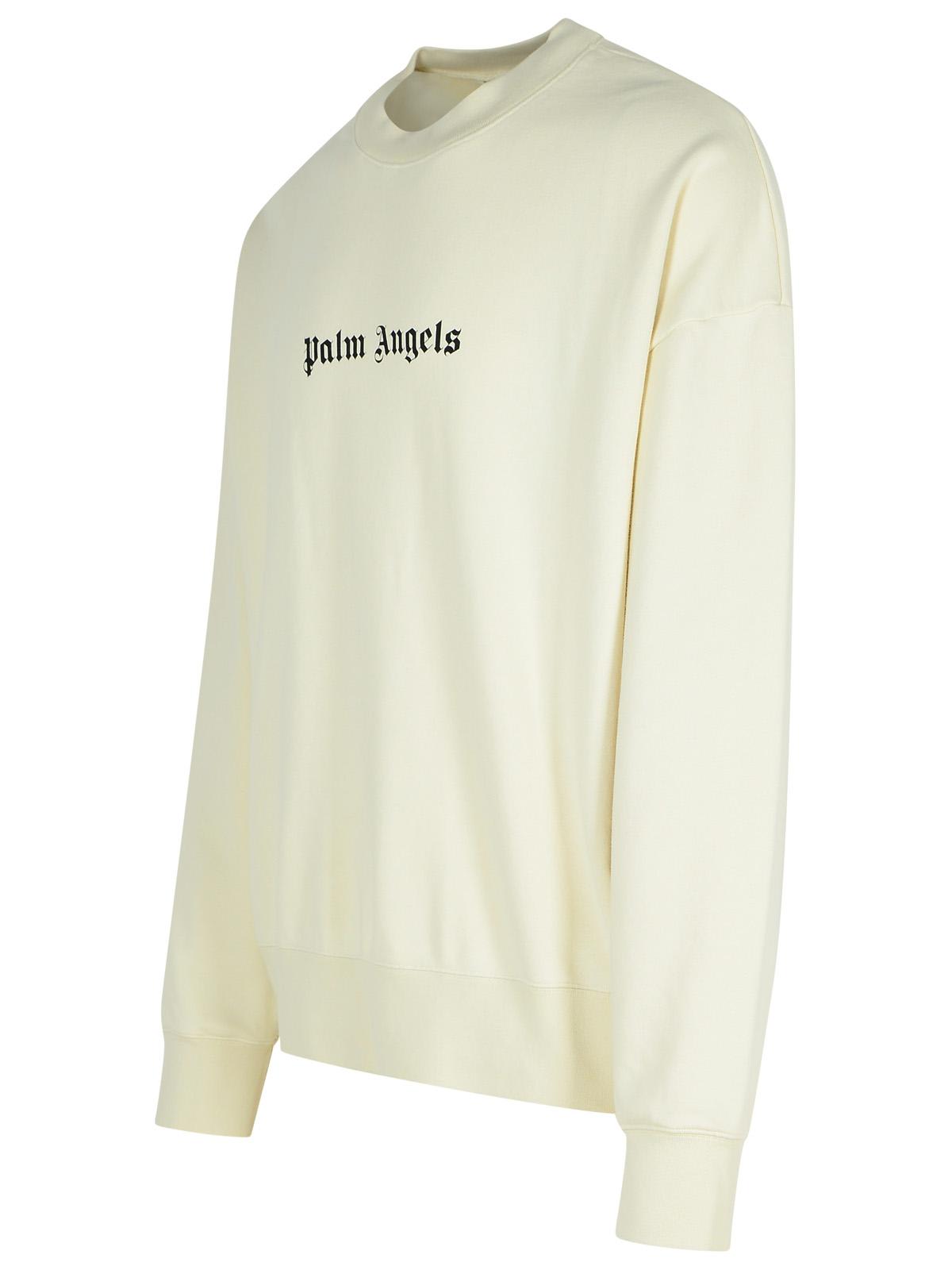 Shop Palm Angels Cream Cotton Sweatshirt In Off White Black