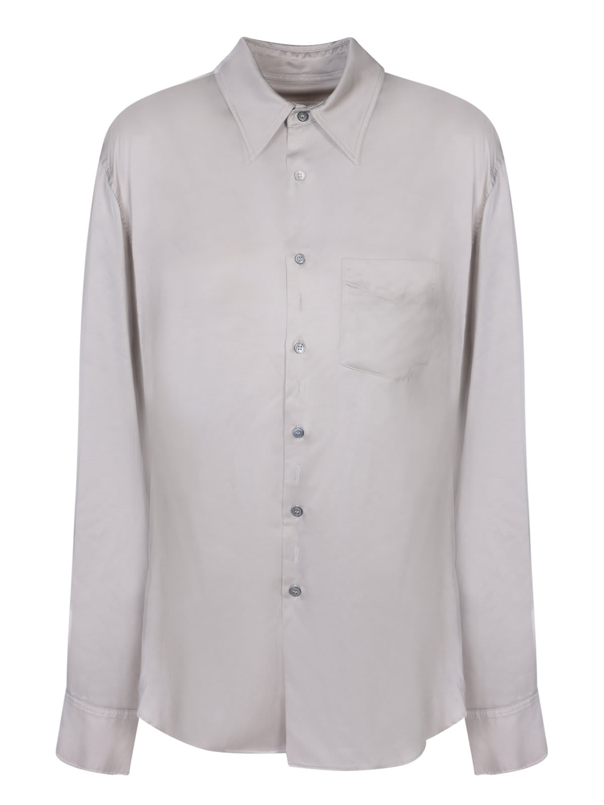 Shop Mm6 Maison Margiela Lining Look Two-way Button-up Shirt In Grey