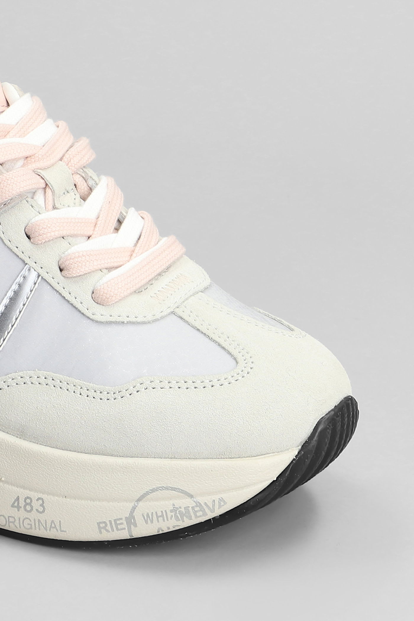 Premiata Cassie Sneakers In Grey Suede And Fabric In Gray