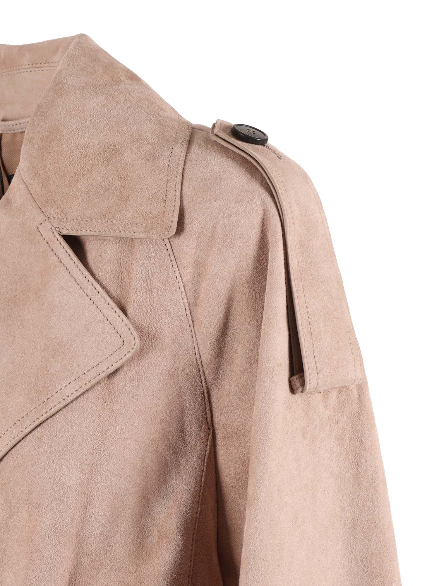 Weekend Max Mara Leather Jacket In Neutral