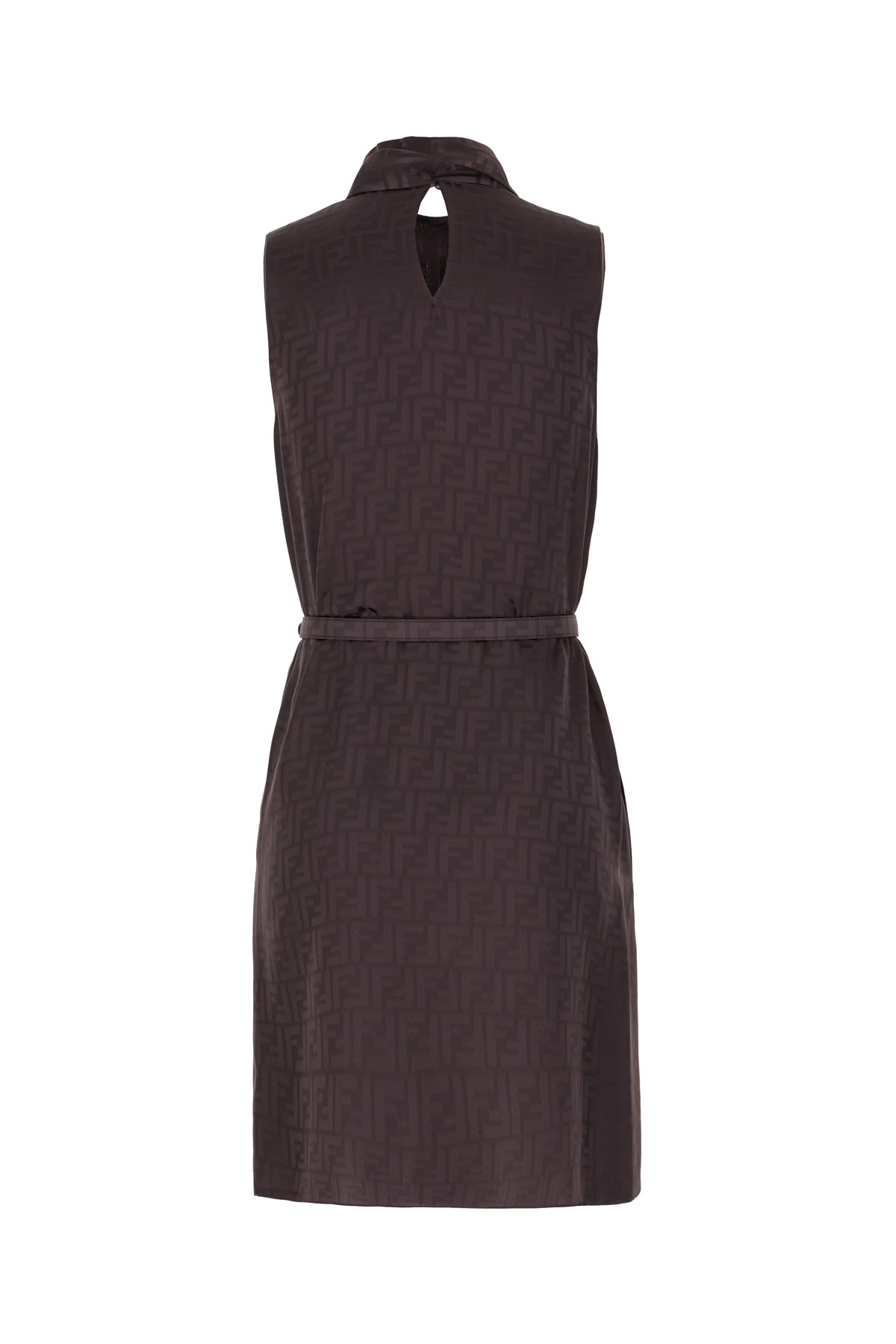 Shop Fendi Aubergine Silk Dress