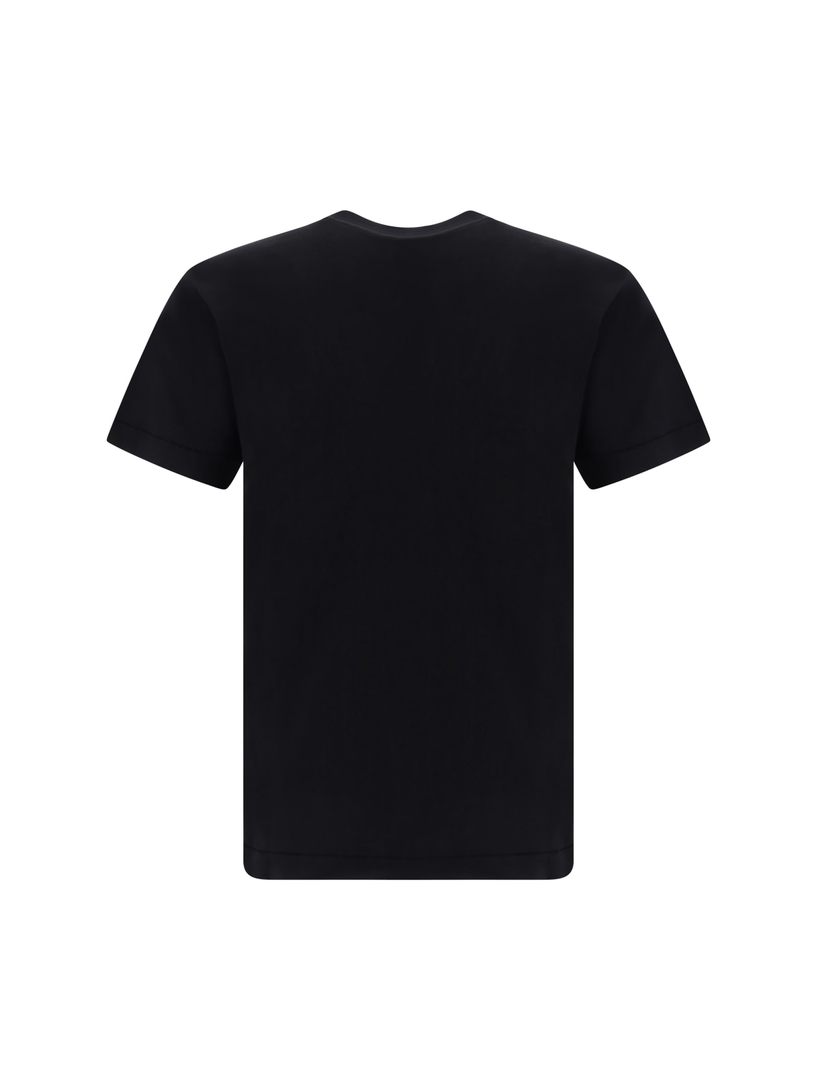 Shop Stone Island Round Neck Logo Patch T-shirt In Black