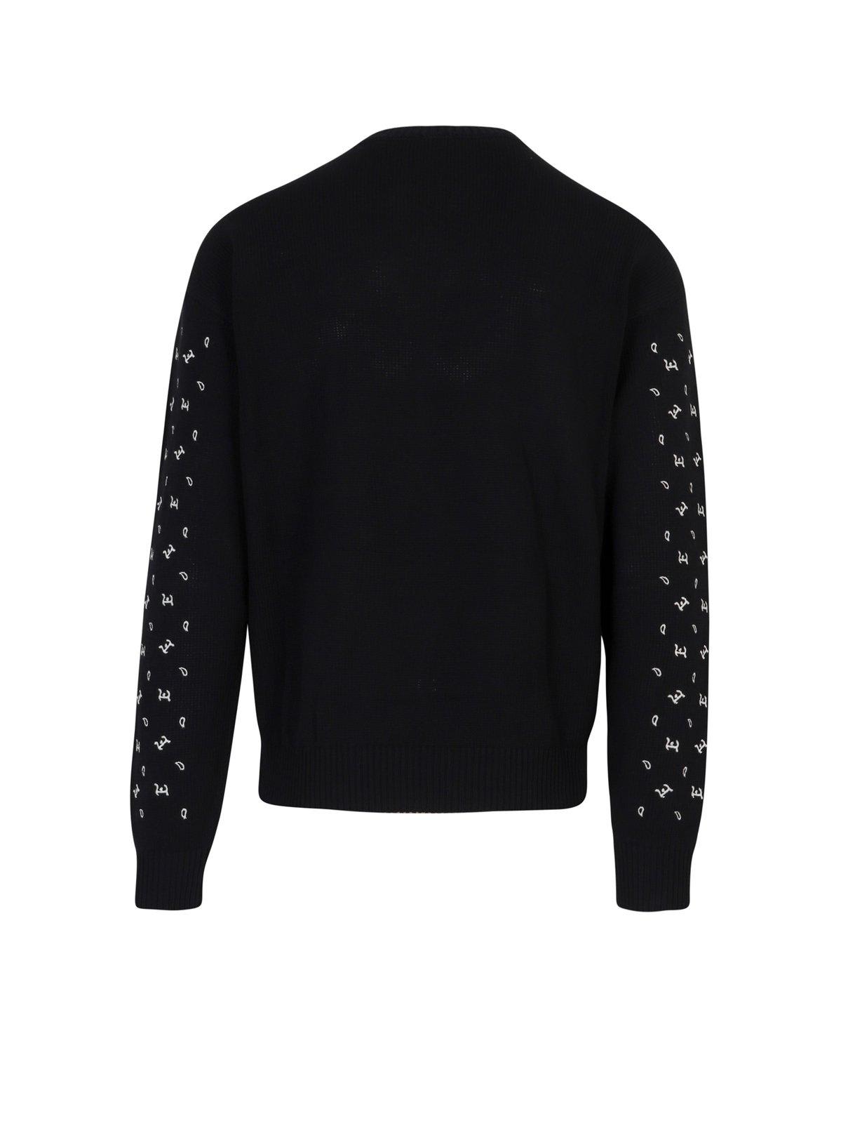 Shop Etro Bandana Intarsia Knitted Jumper In Nero