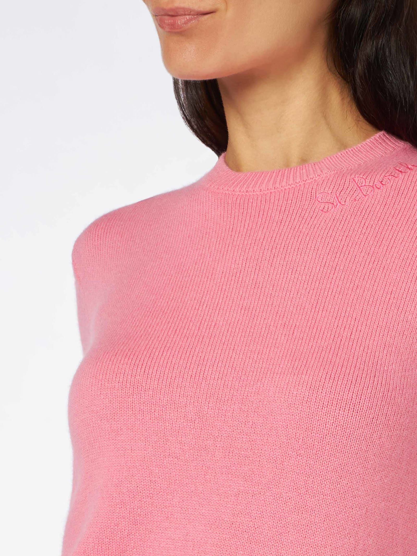 MC2 SAINT BARTH WOMAN PINK CASHMERE BLEND SWEATER NEW QUEEN