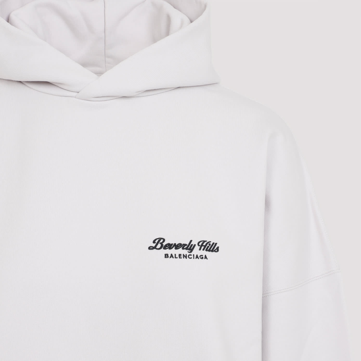 Shop Balenciaga Large Fit Hoodie In Off White Black