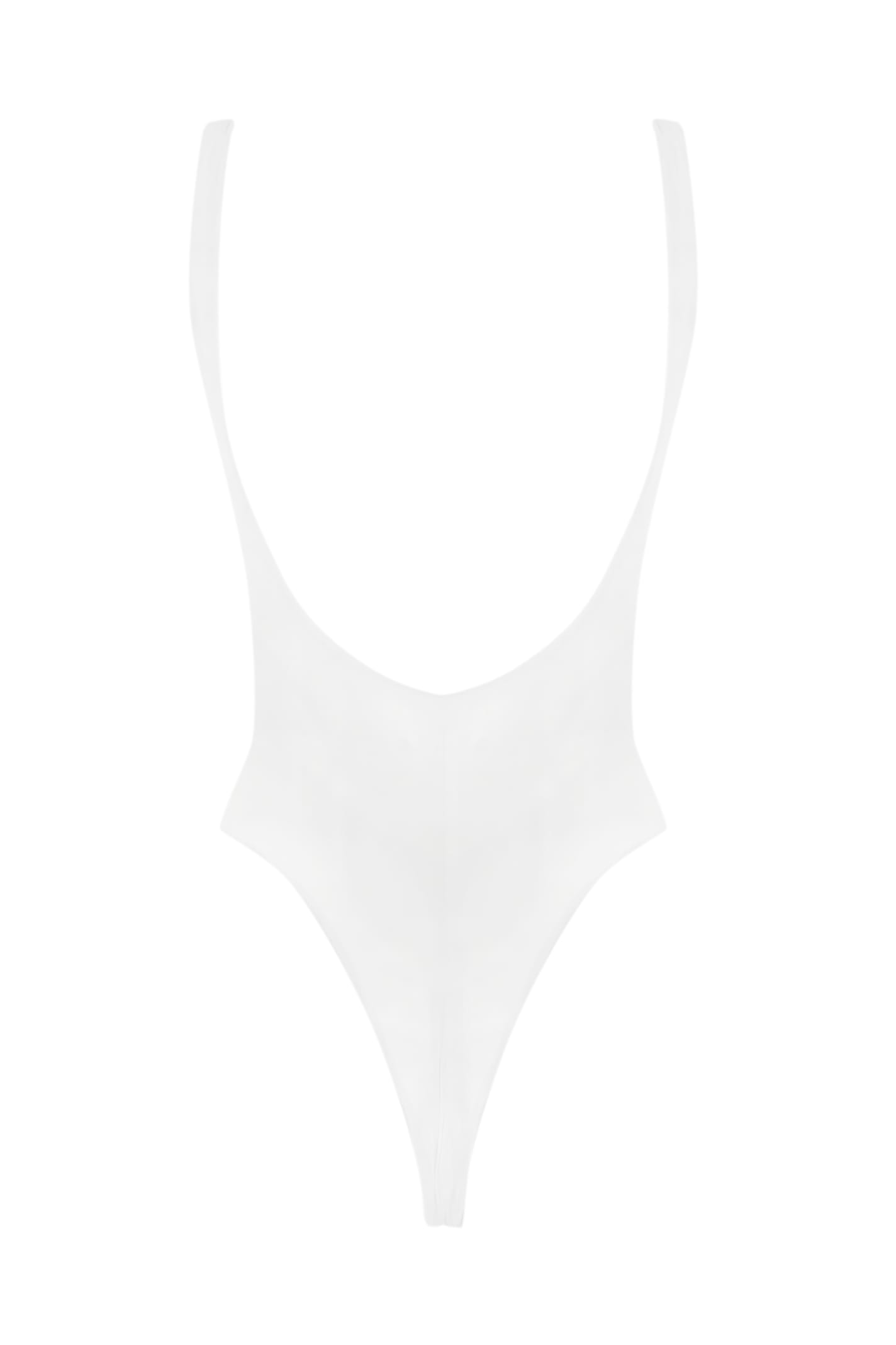 Shop Elisabetta Franchi One-piece Swimsuit In Lycra And Rhinestone Logo In Bianco