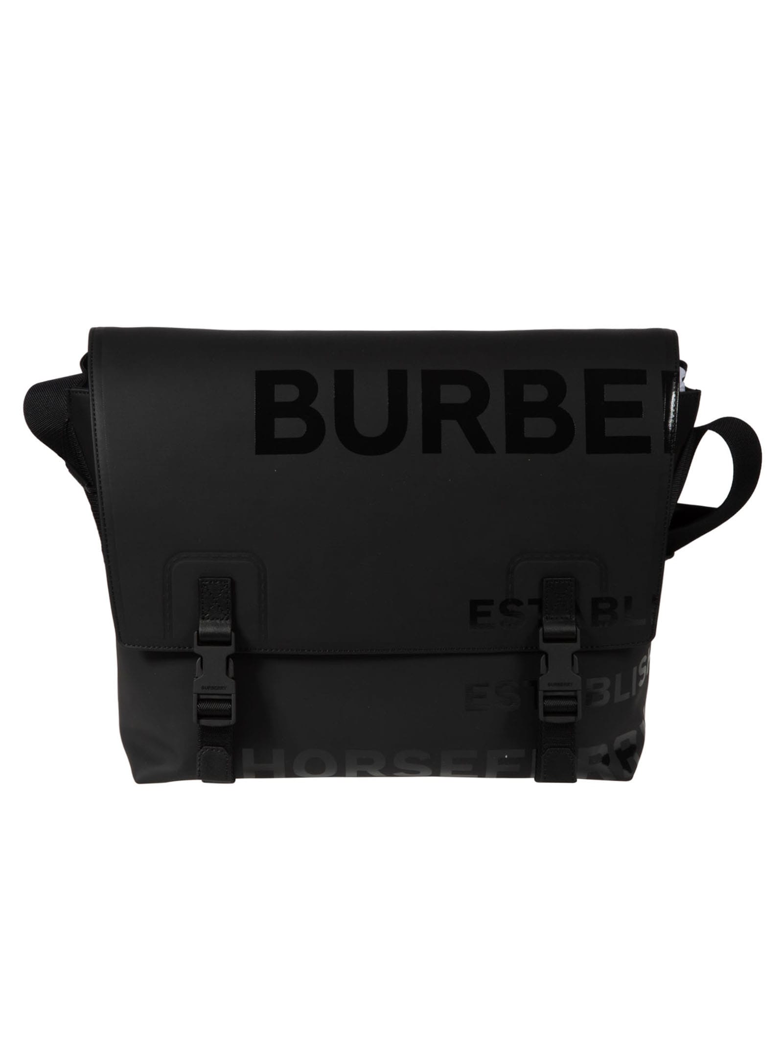Burberry Top Logo Detail Double Snap Lock Shoulder Bag