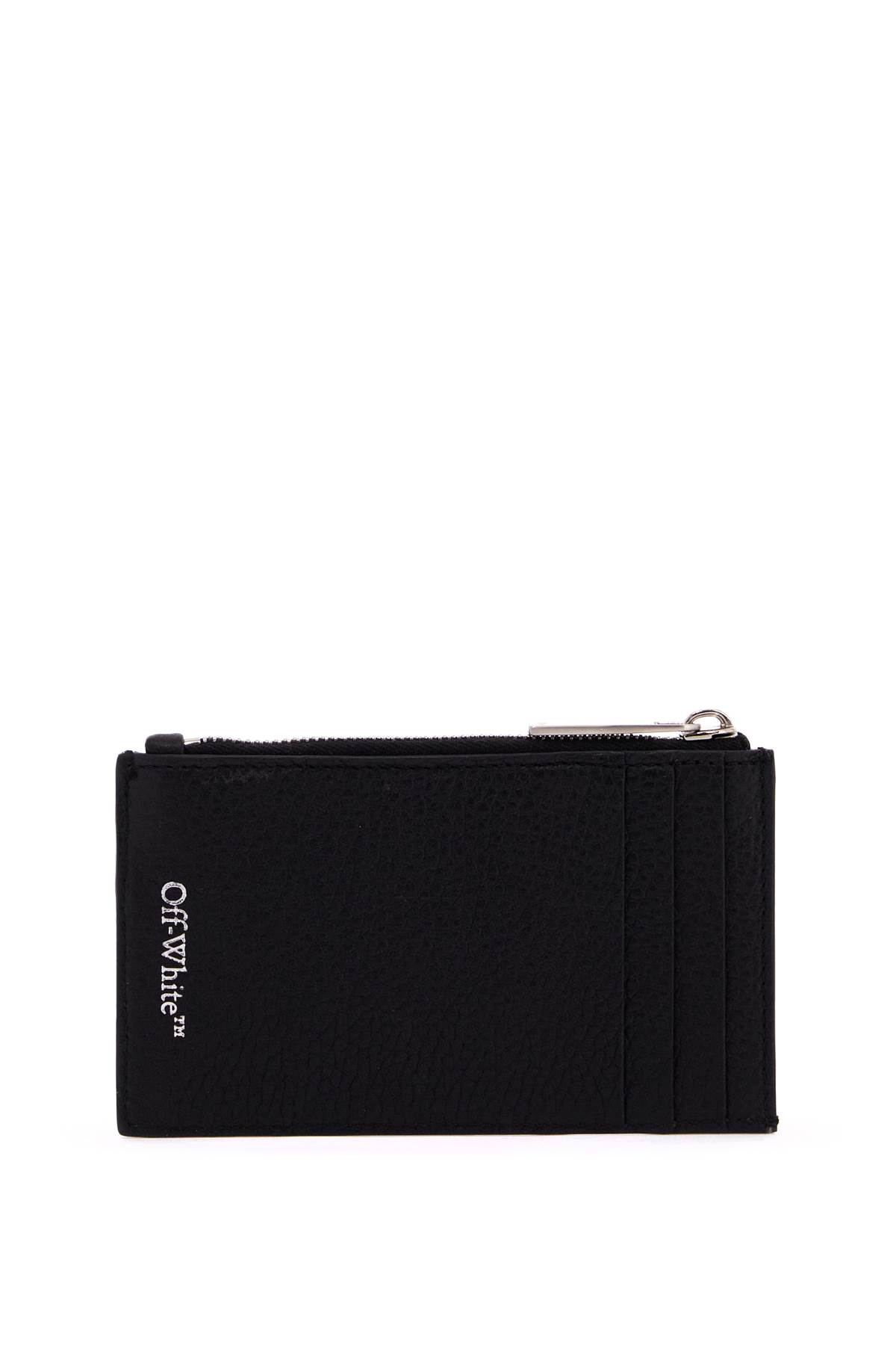 Shop Off-white Leather Diag Card Holder In Black No Color (black)