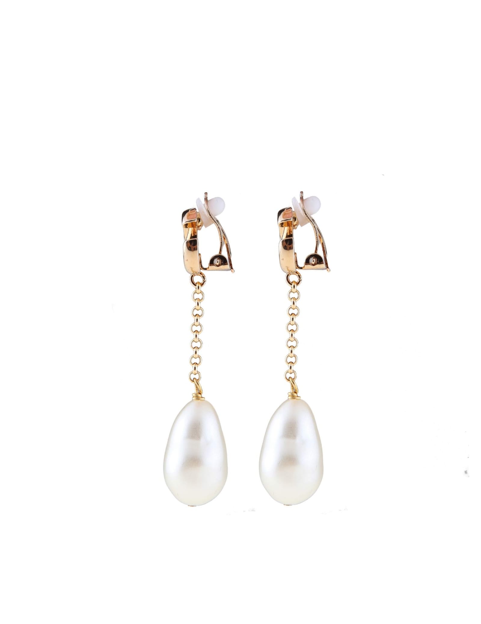 Shop Dolce & Gabbana Dolce And Gabbana Clip Earrings With Pearls In Gold