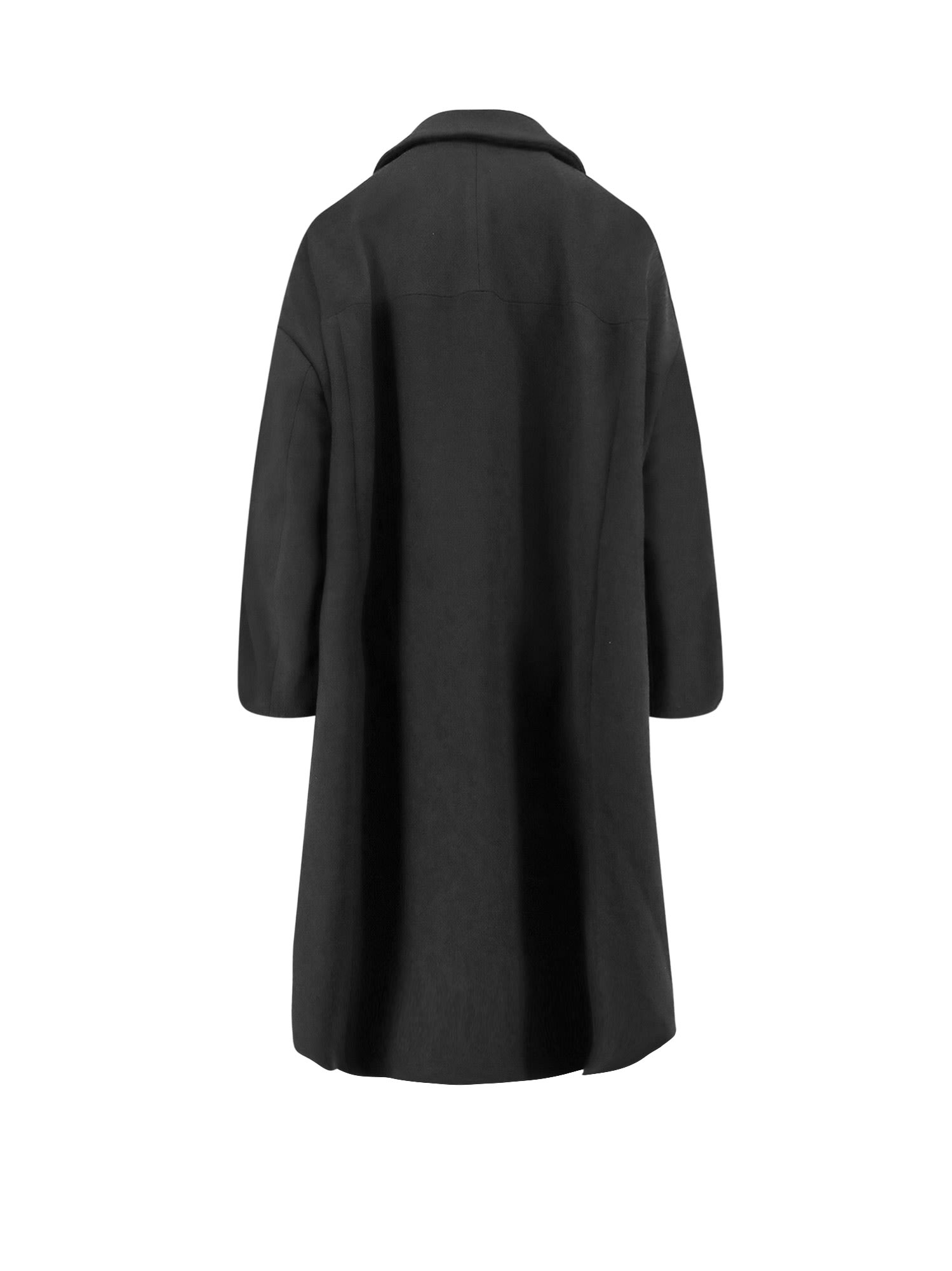 Comme Des Garçons Play Coat With Balloon Sleeves In Black