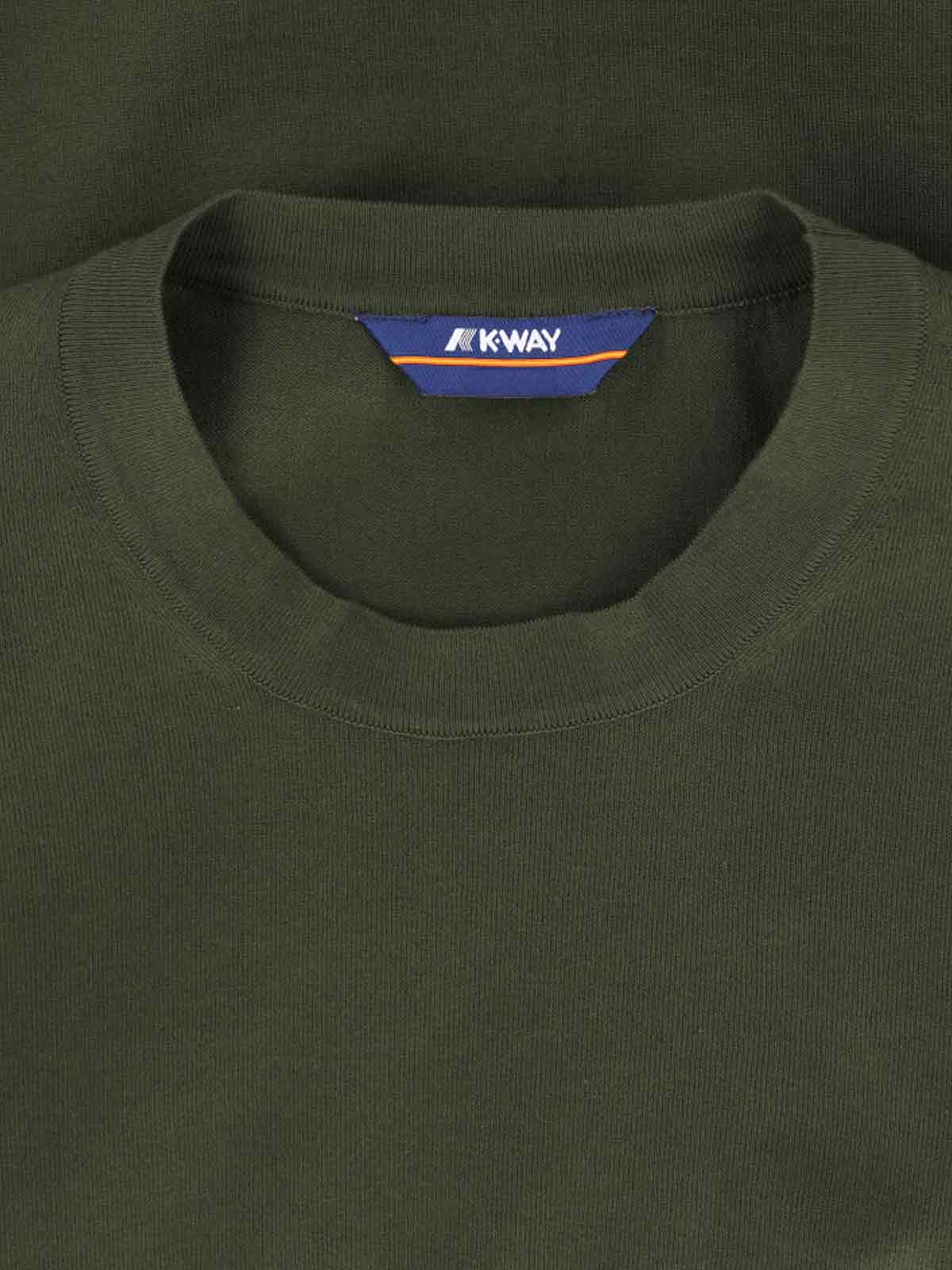 K-way Neckline Crew Short Sleeves In Green