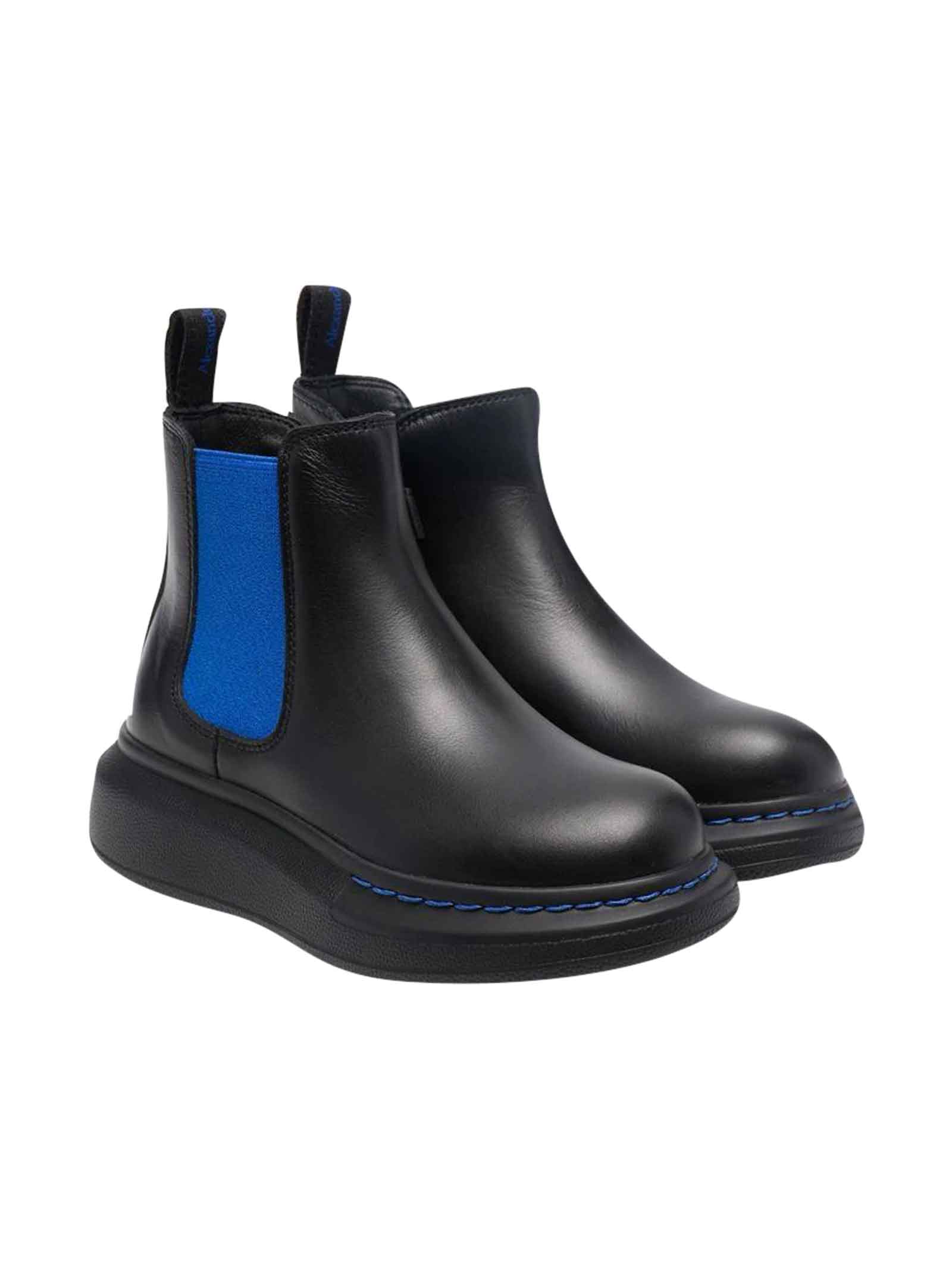 Alexander McQueen Black / Blue Boots Unisex