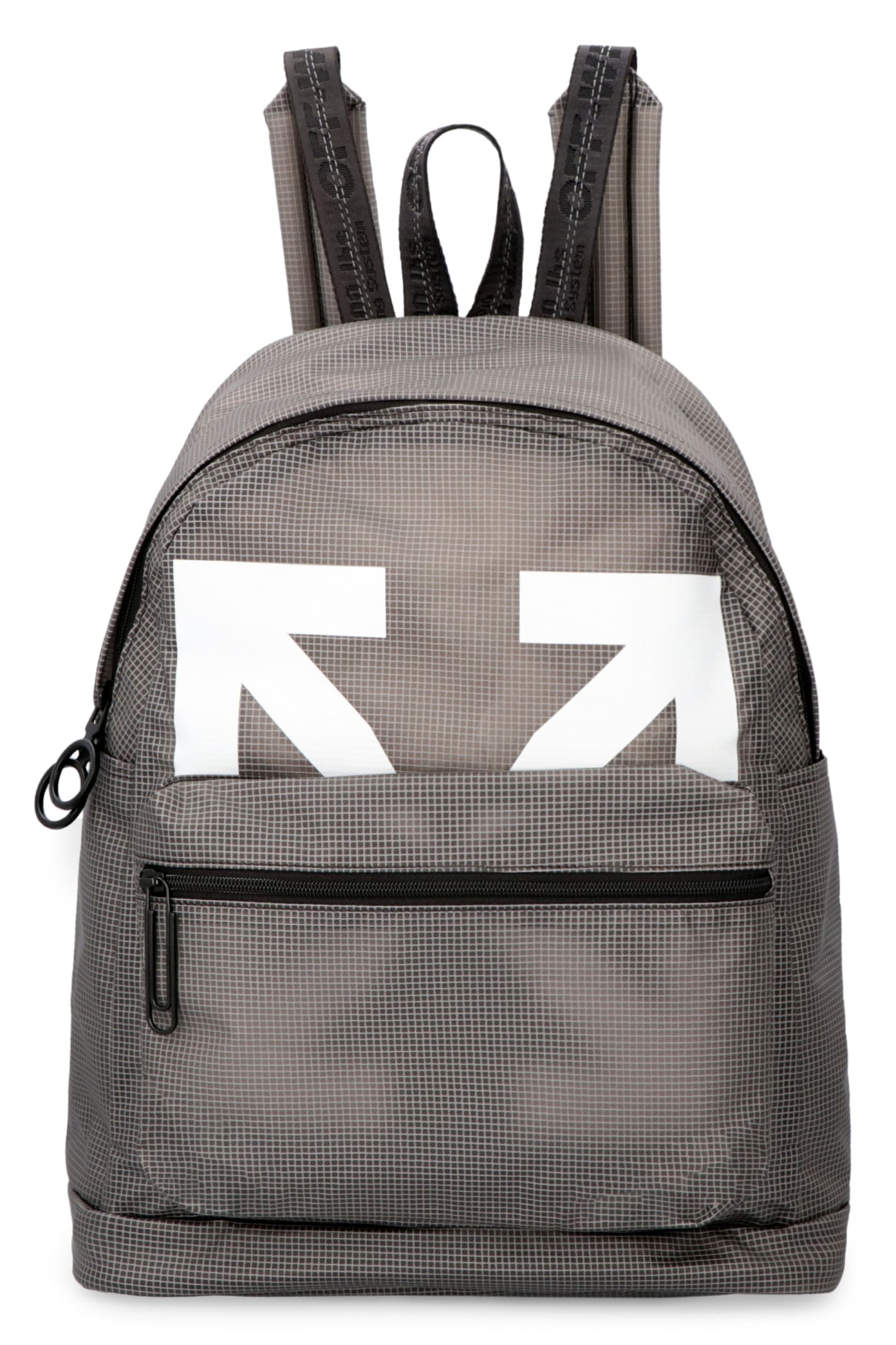 Off-white Logo Detail Pvc Backpack In Grey